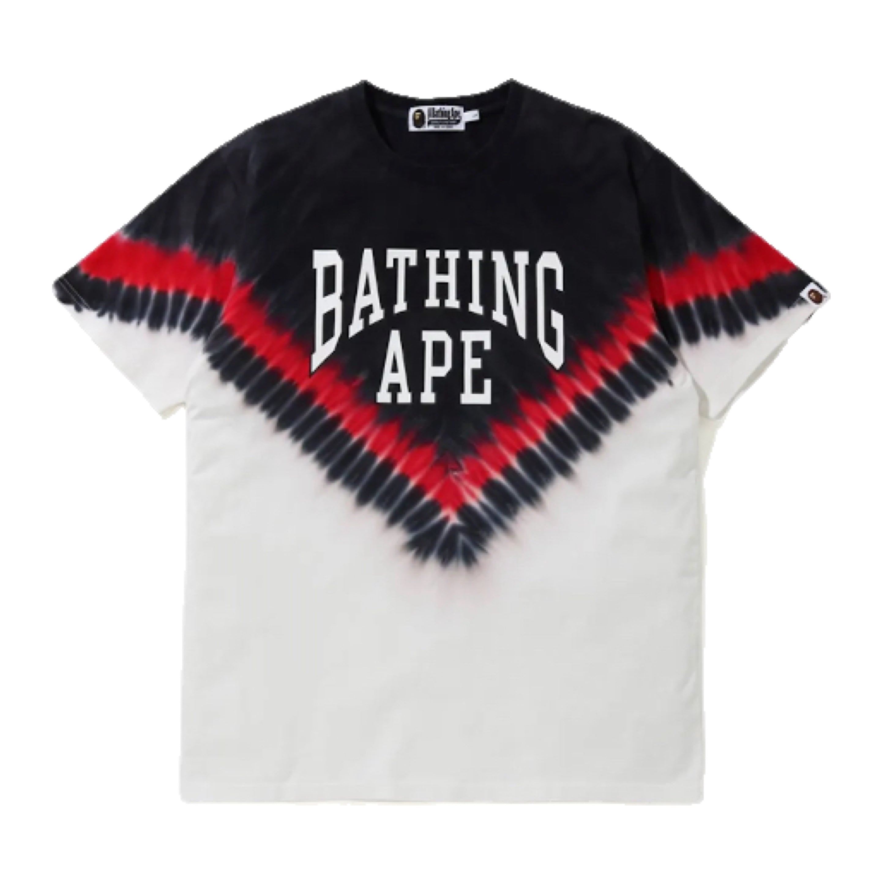 Bape Large Curved Logo Tie Dye Black Tee 2020