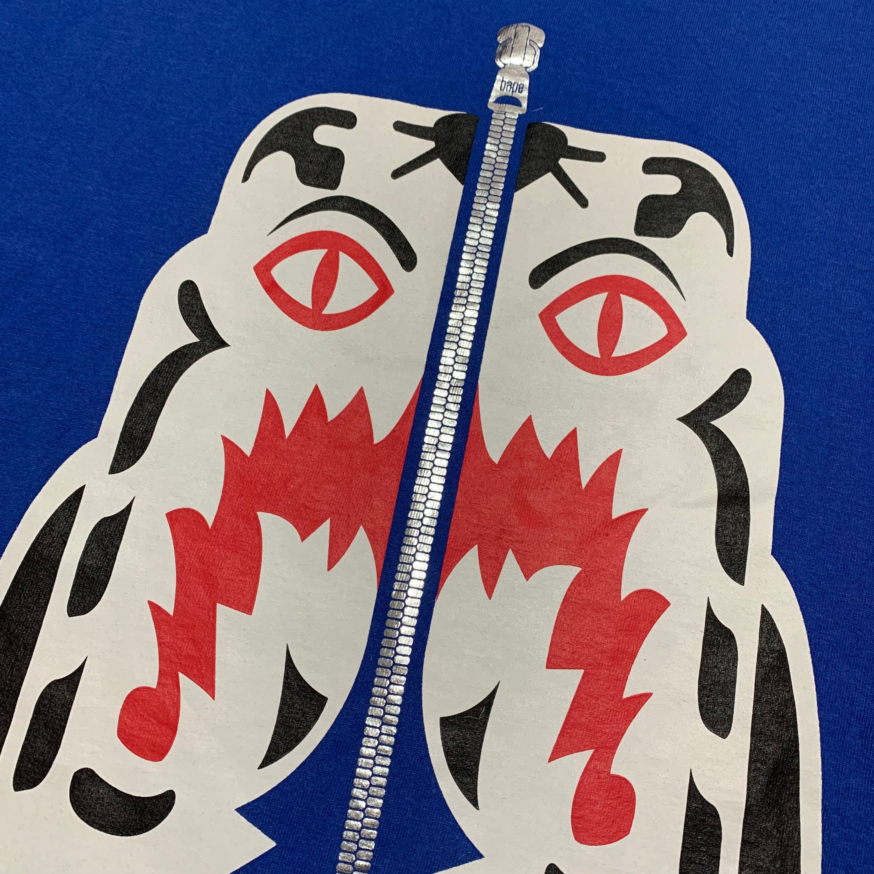 Bape XL Tiger Shark Blue Tee A Bathing Ape