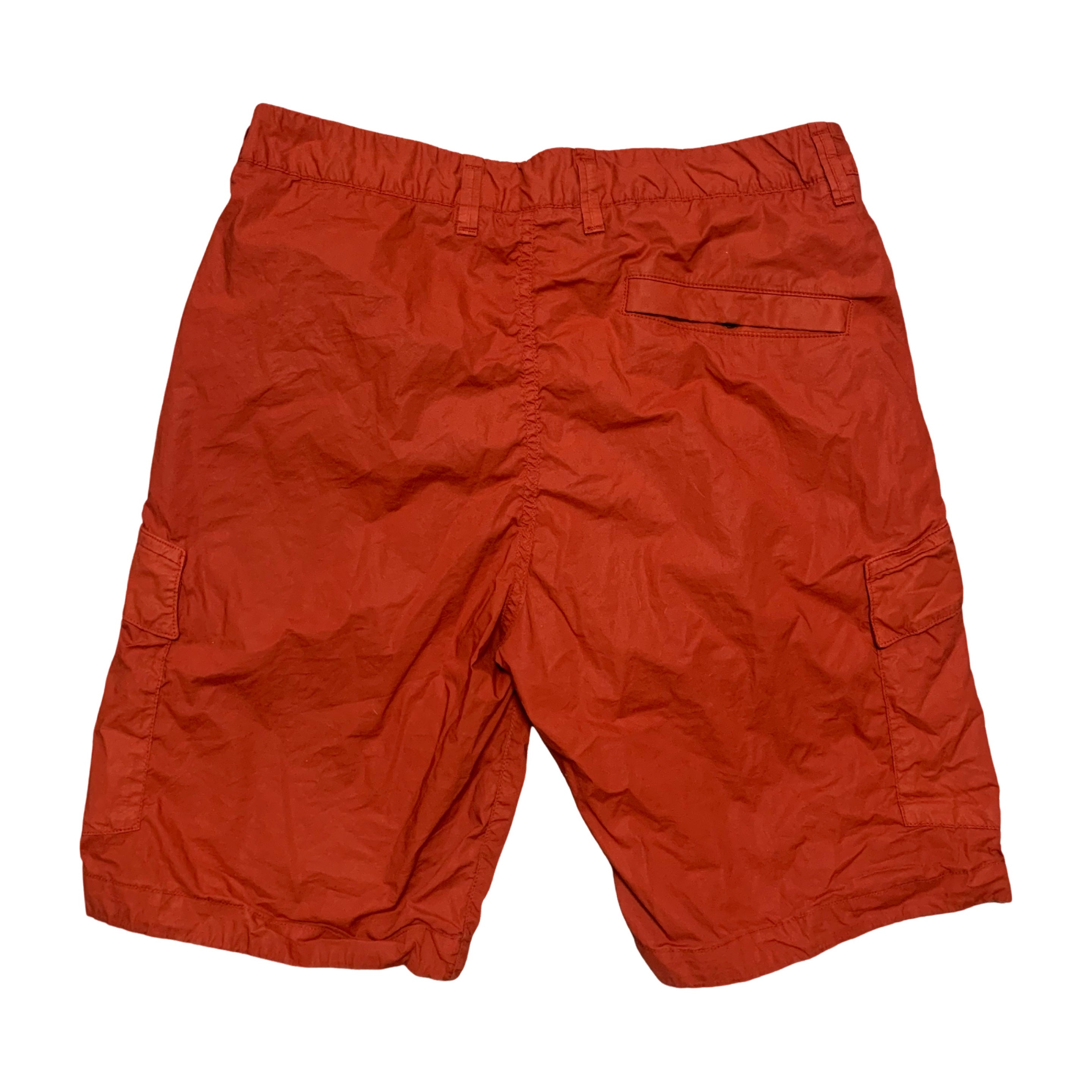 Stone Island Shorts Red Garment Dyed Cotton Cargo Shorts Bottoms Small W30