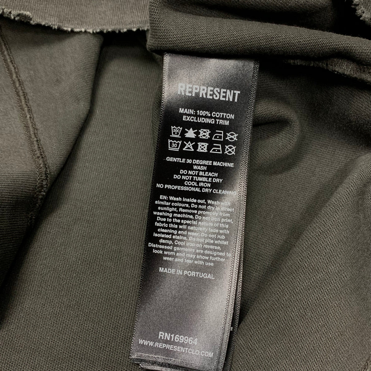 Represent XS Tee Banner Stained Black T-Shirt