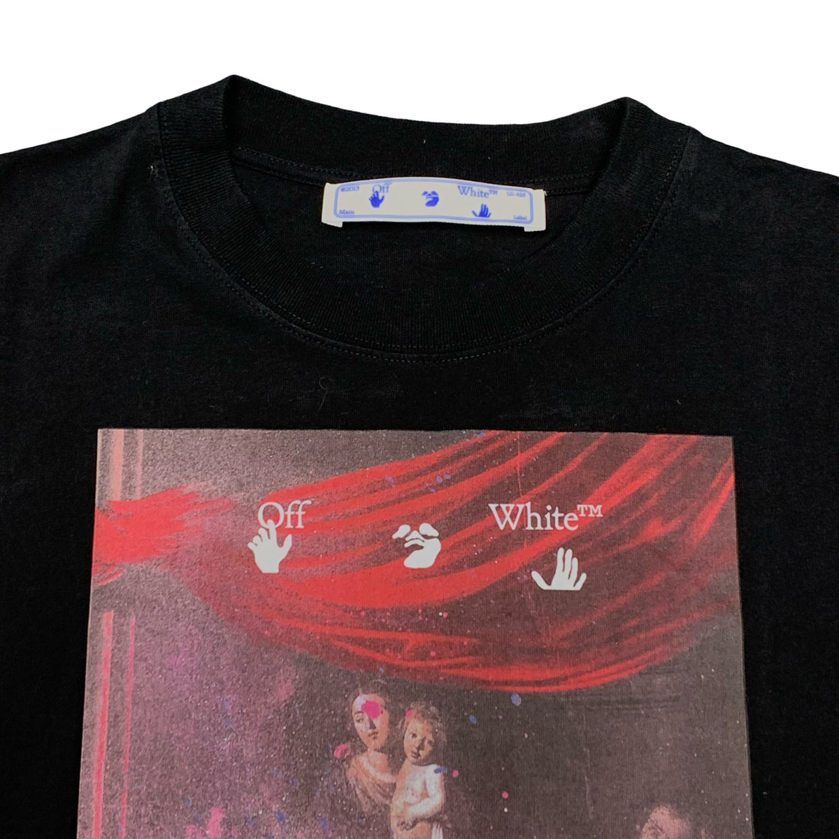 Off White Large Tee Caravaggio Painting Arrows White T-Shirt Virgil Abloh