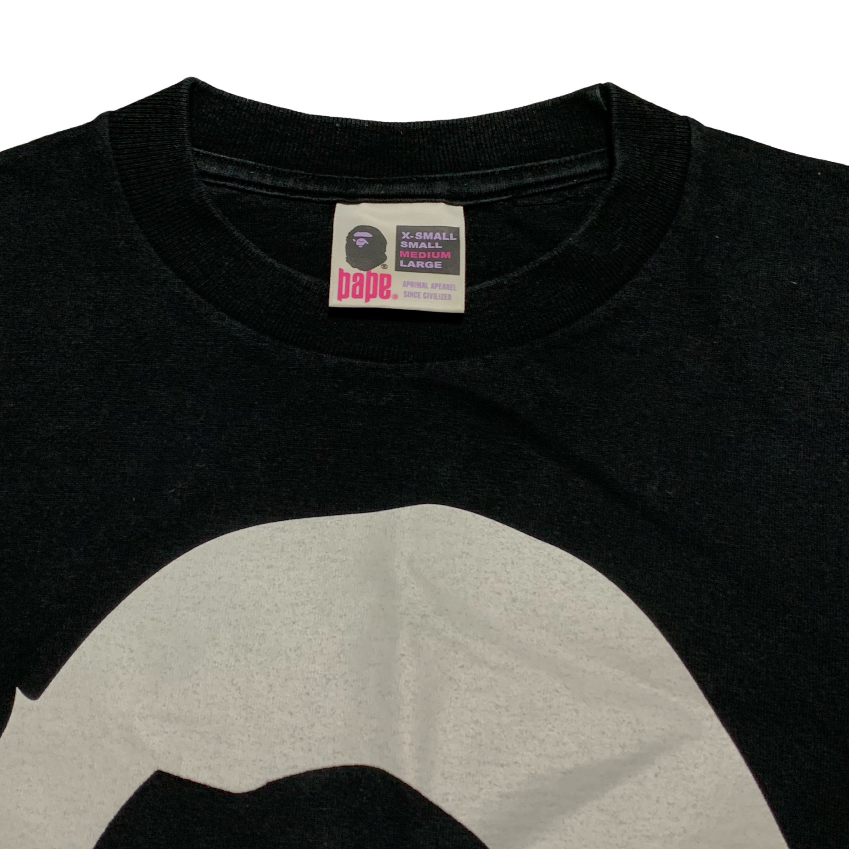 Bape Medium Big Ape Head Mad Face Black Tee Vintage OG