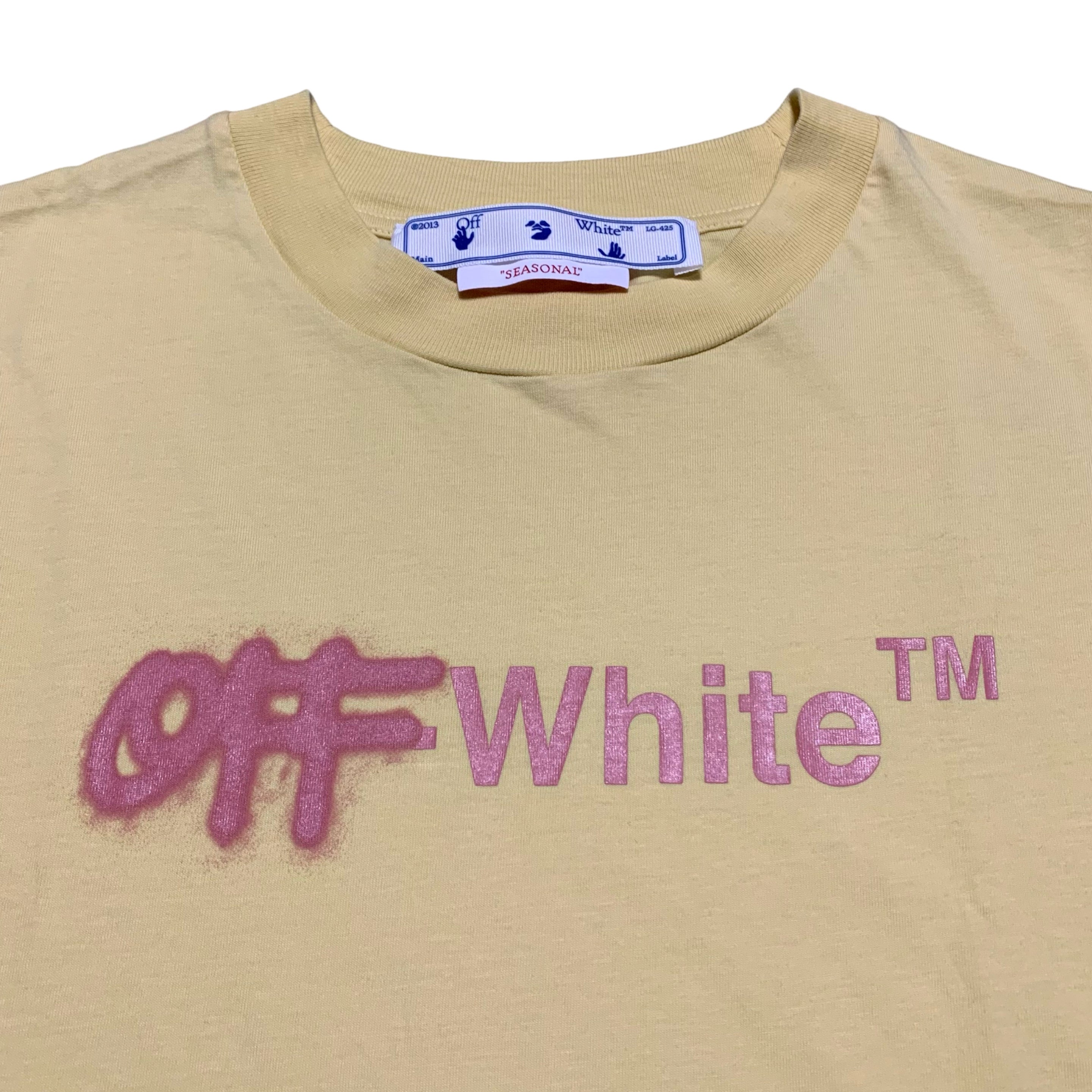 Off White Small Sprayed Off Yellow Tee Virgil Abloh