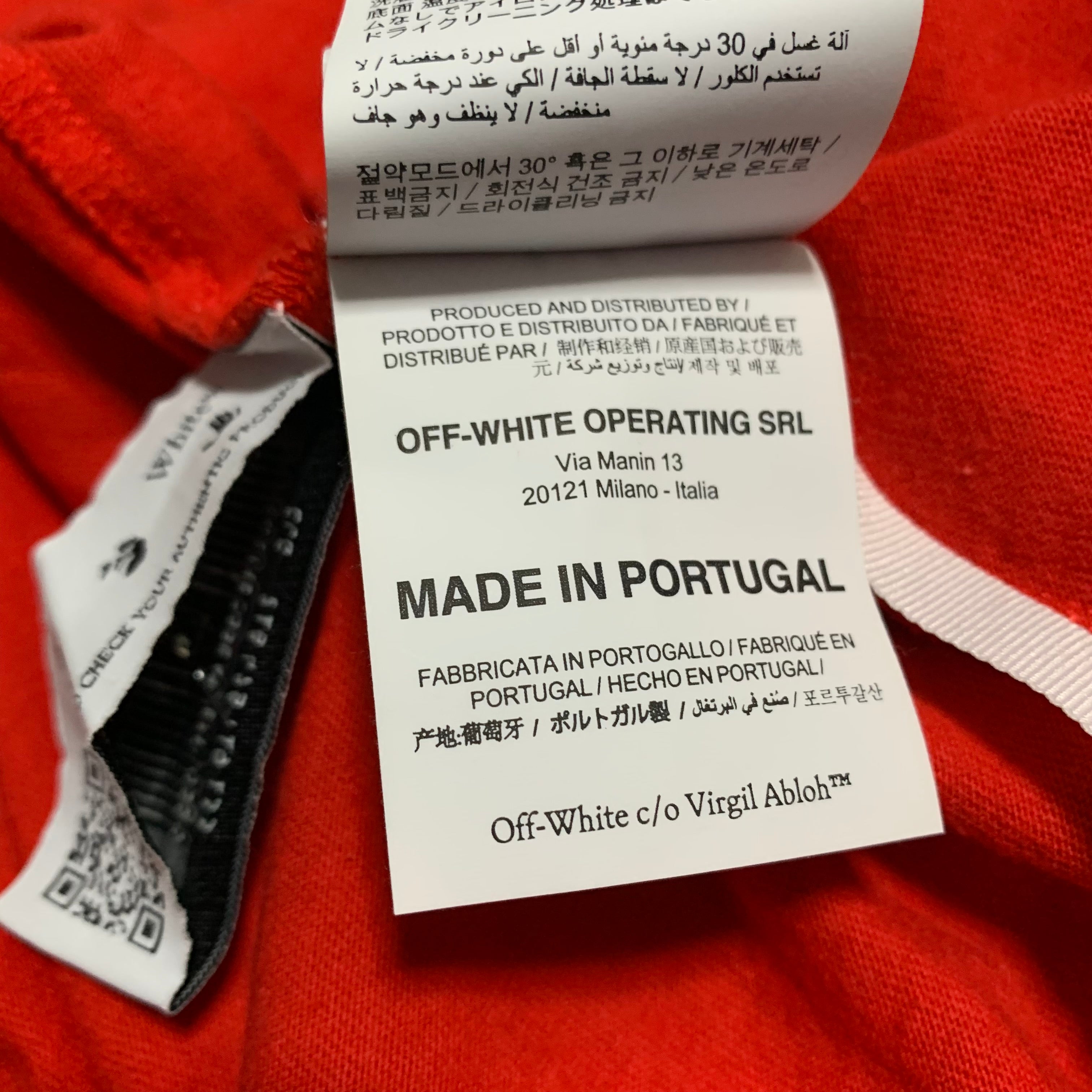 Off White Large Gun Fingers Red Tee Virgil Abloh