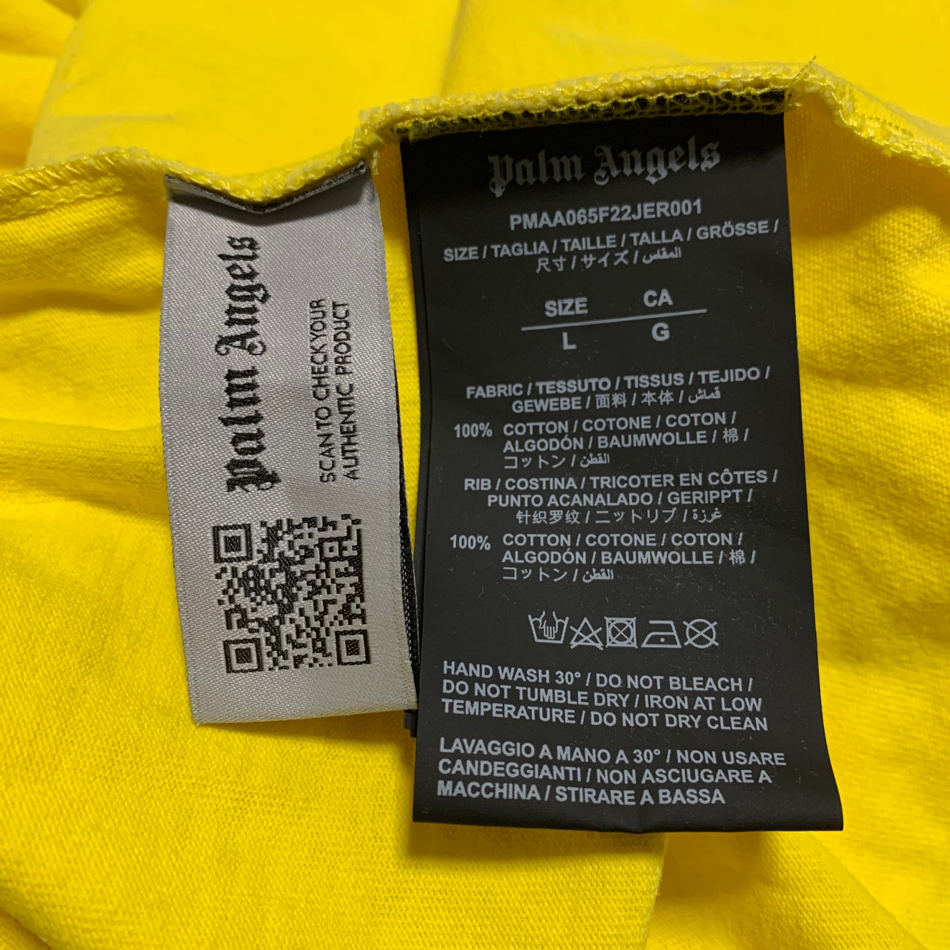 Palm Angels Large Box Logo Graphic Yellow Tee