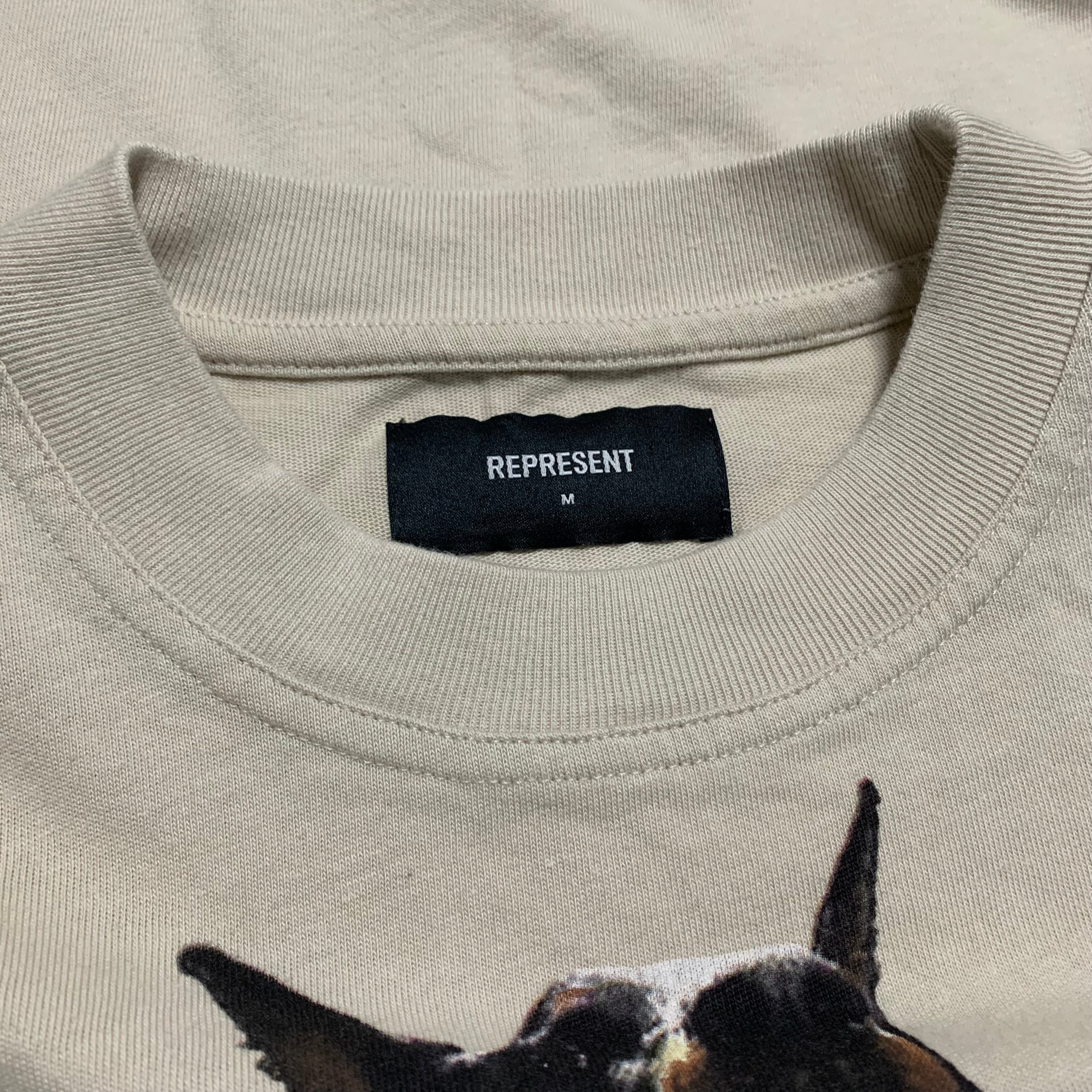 Represent Medium Thoroughbred Dog Vintage White Tee