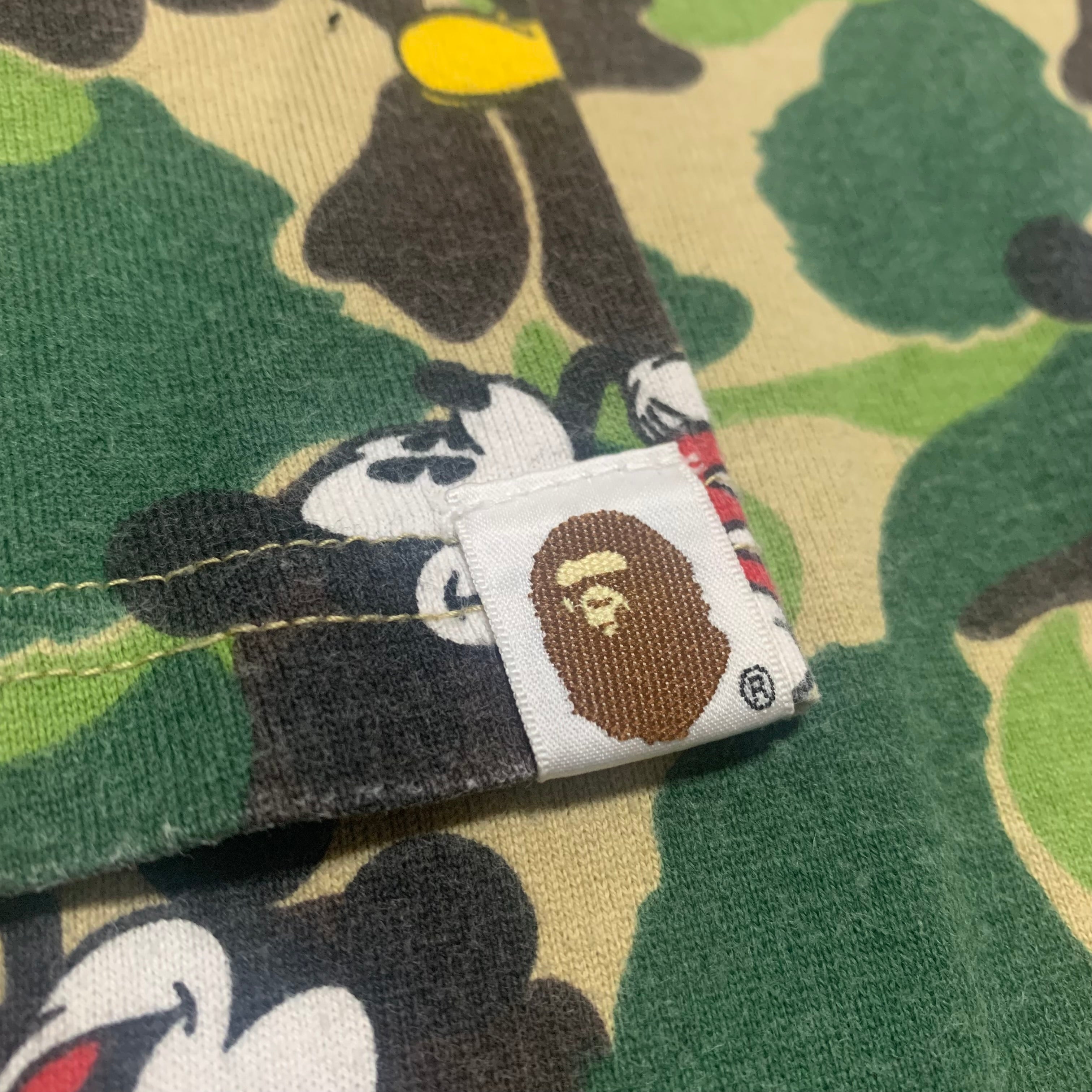 Bape Medium Mickey Mouse Green ABC Camo Tee Vintage