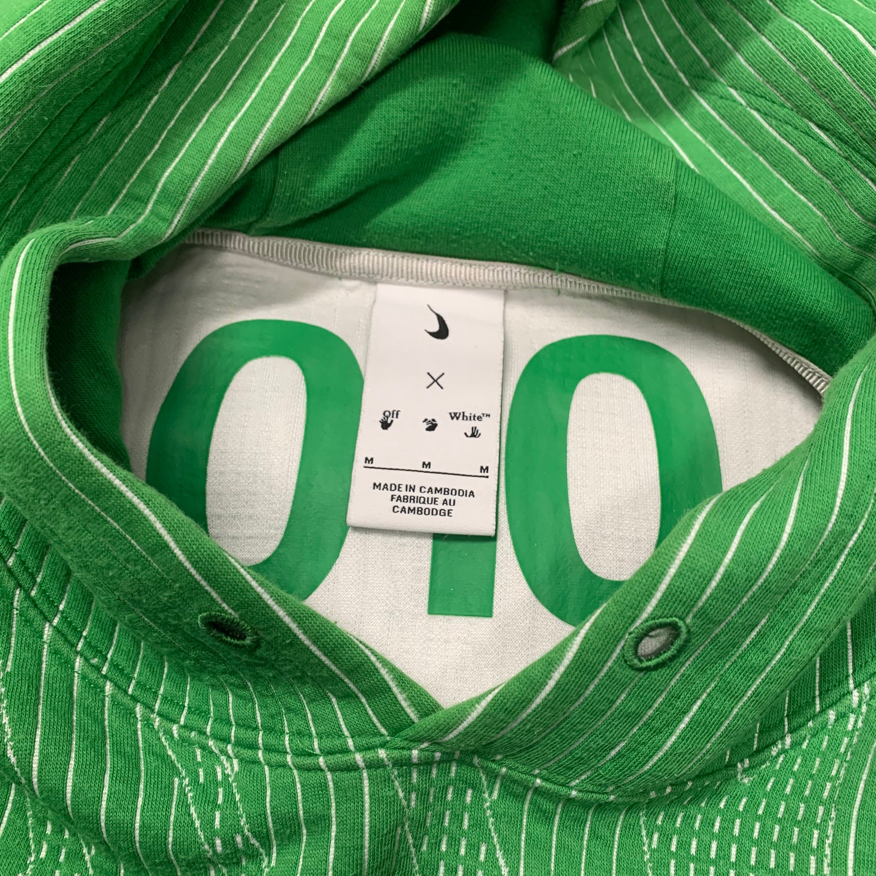 Off White Medium Nike Hoodie Engineered NRG Green Hoodie Virgil Abloh