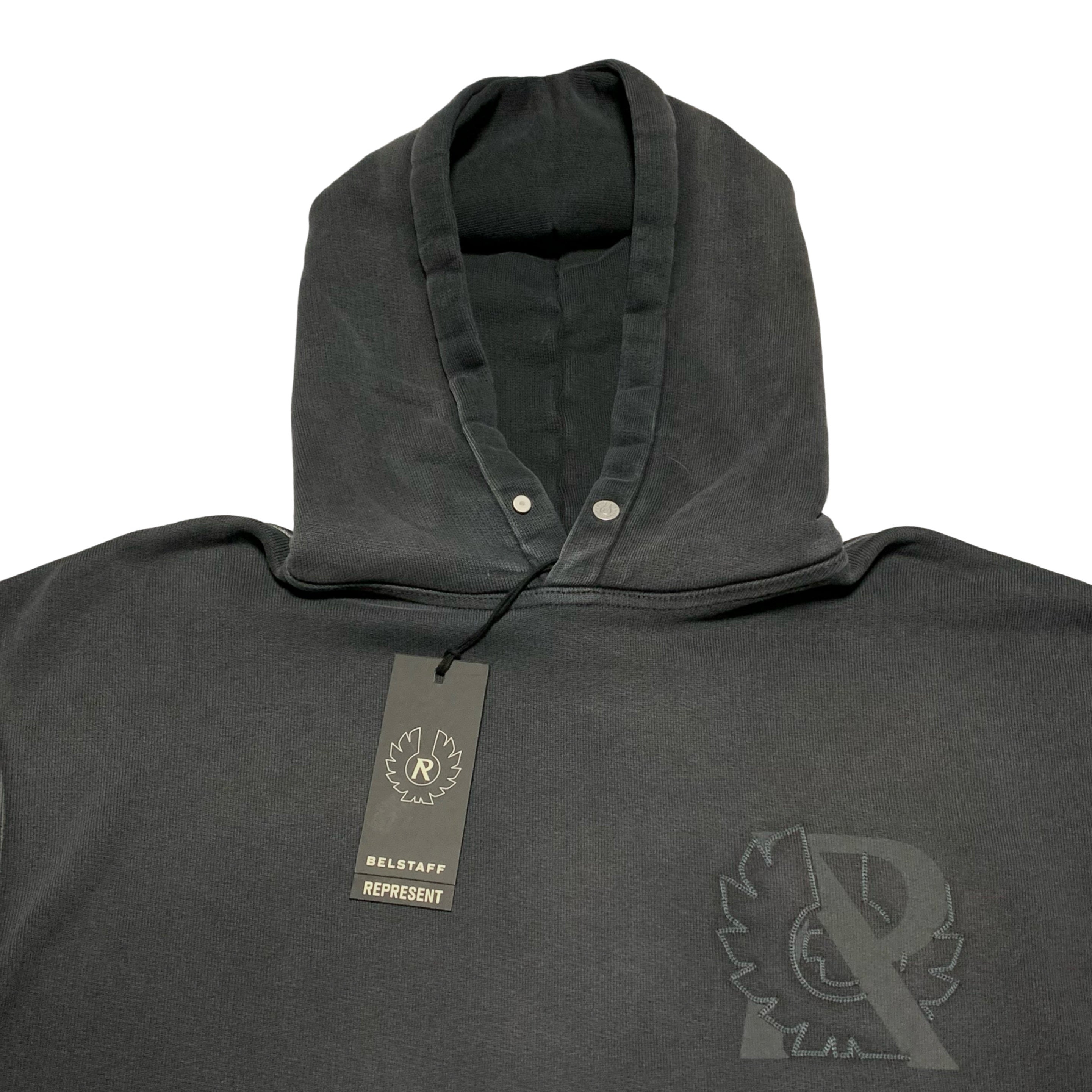 Represent Small Belstaff Outline Phoenix Hoodie Shadow Black (RRP £190)