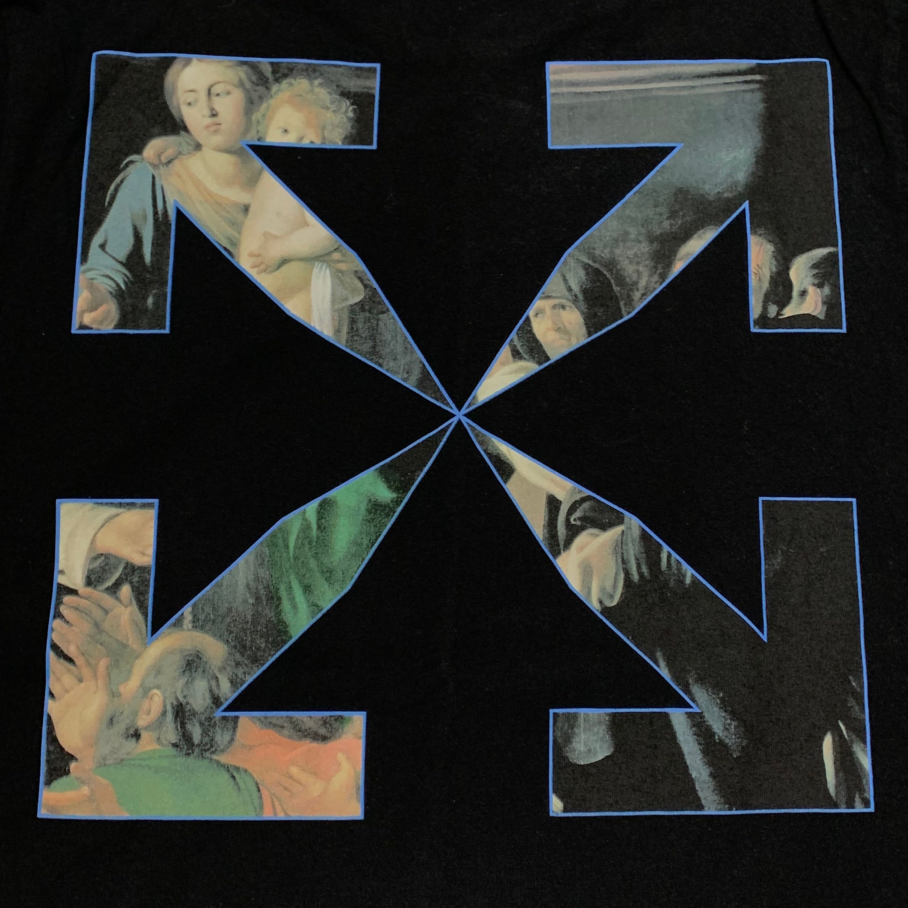 Off White Medium Caravaggio Graphic Arrows Black Tee Virgil Abloh