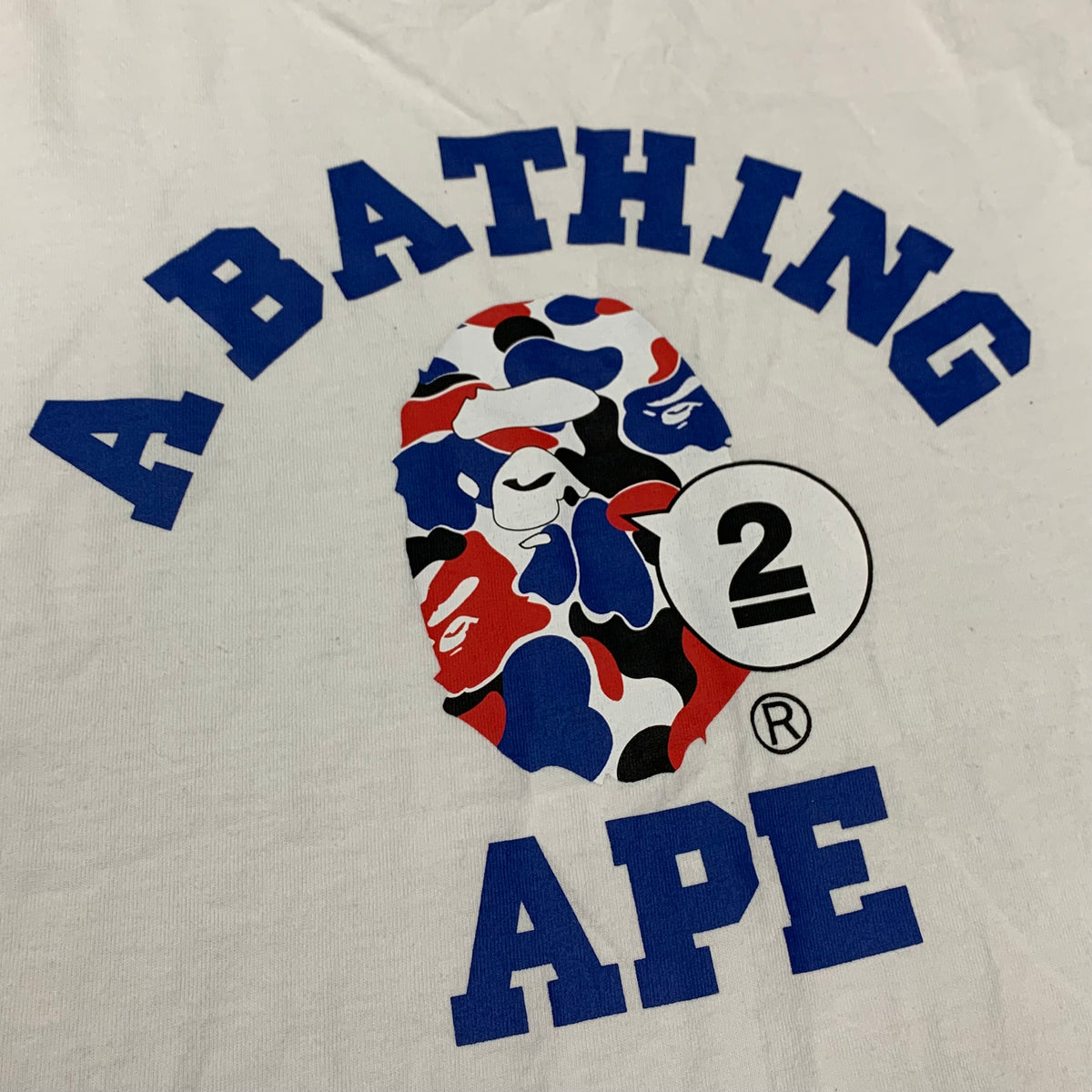 Bape Medium Tee College London Camo 2nd Anniversary White T-Shirt A Bathing Ape