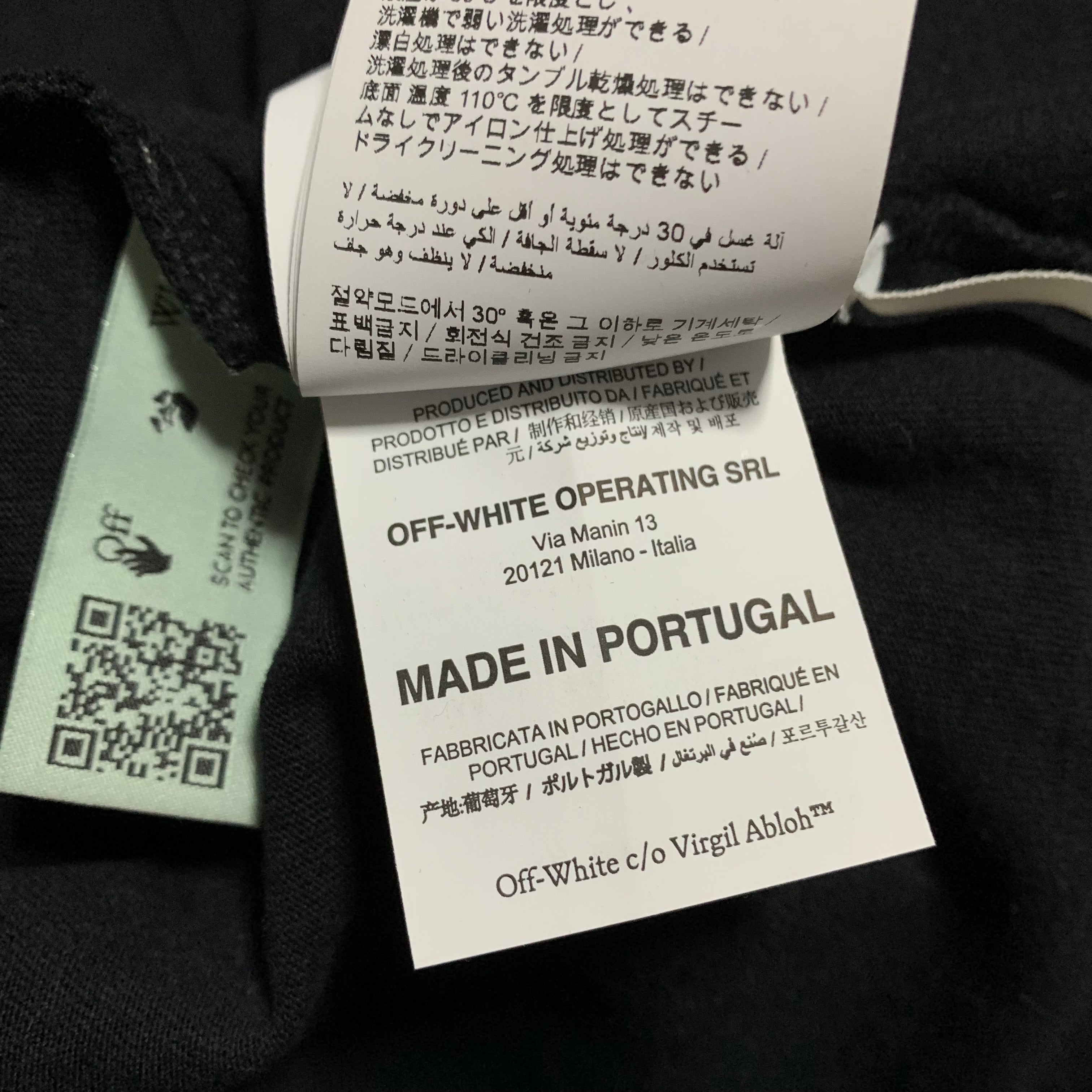 Off White Medium Worker Arrows Black Tee Virgil Abloh