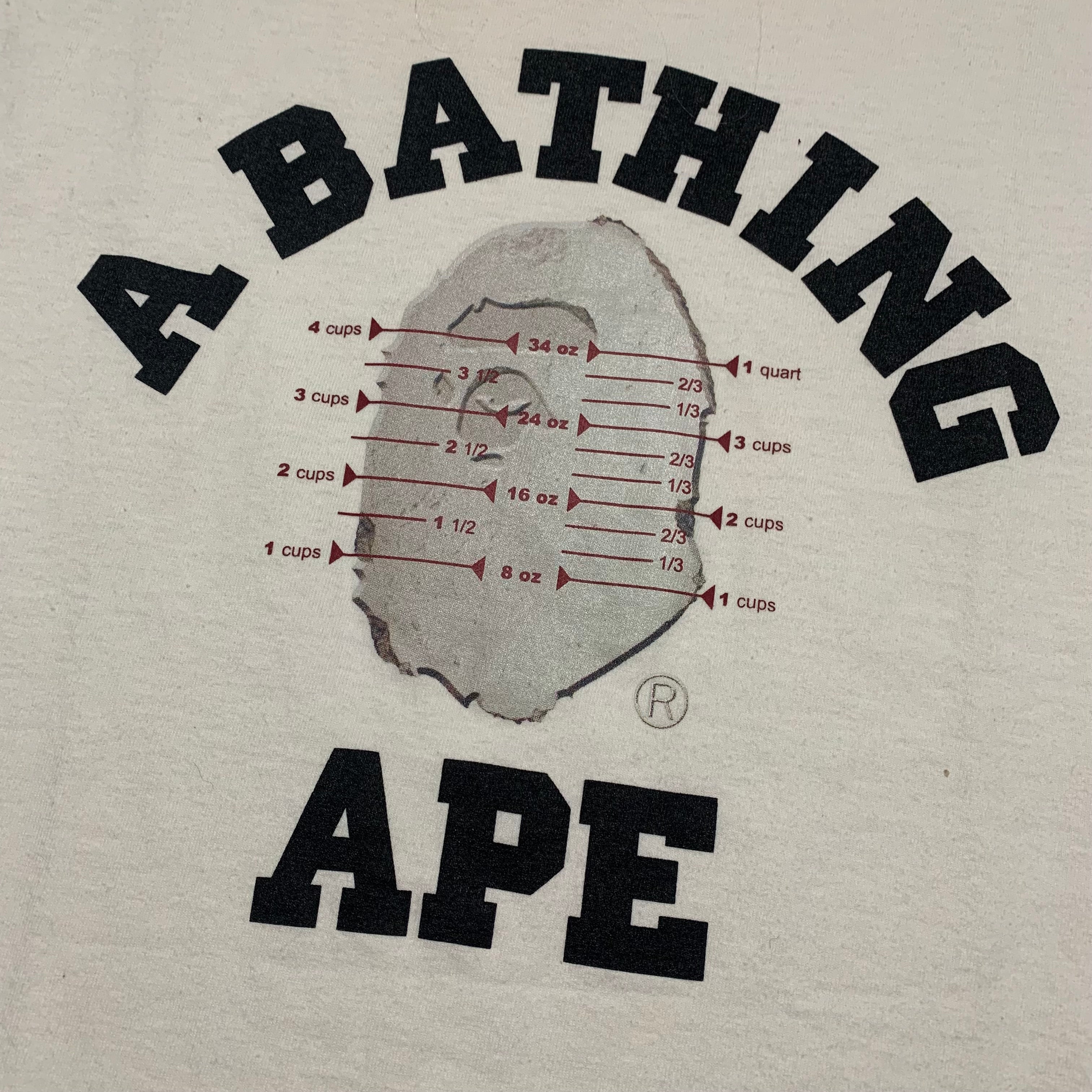 Bape Medium Pusha T College White Tee A Bathing Ape