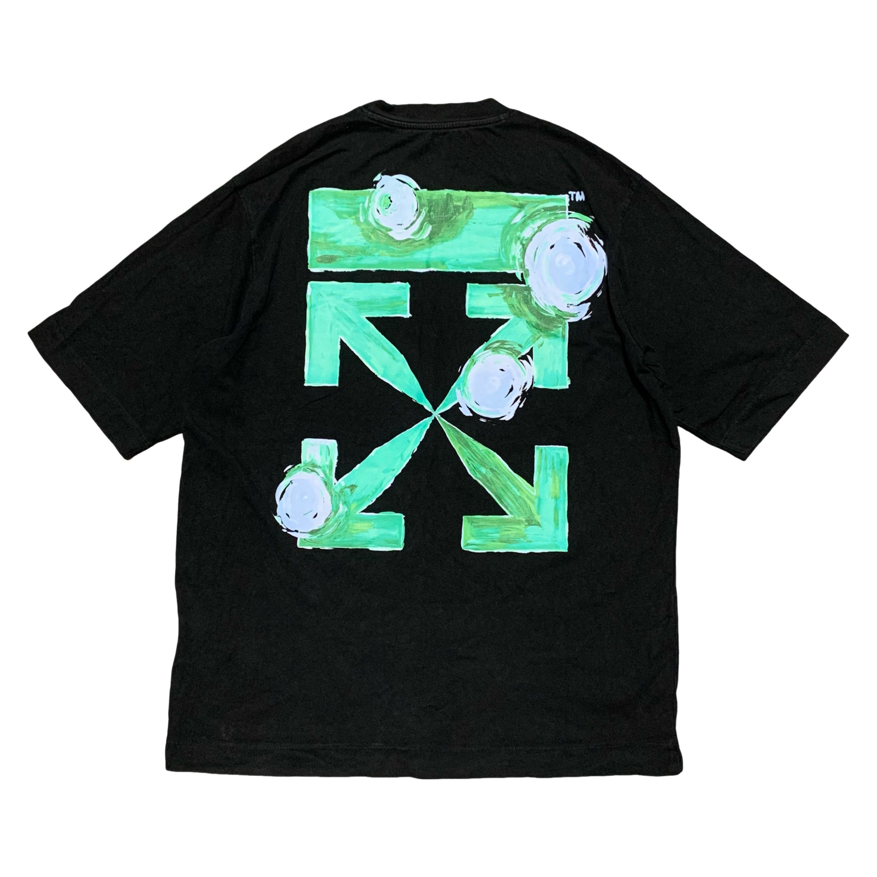 Off White Medium Tornado Arrows Black Tee Virgil Abloh