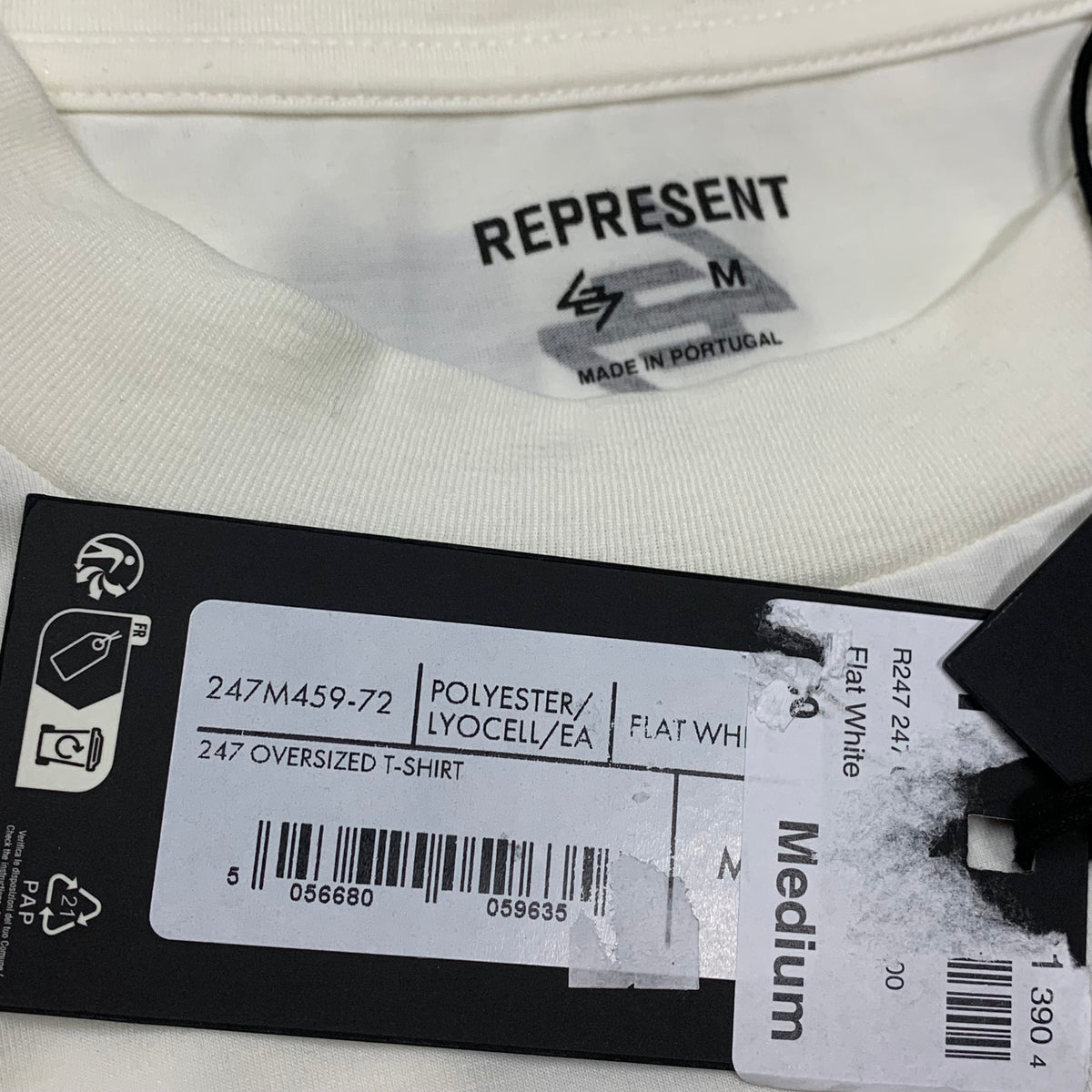 Represent Medium 247 Oversized Flat White T-Shirt