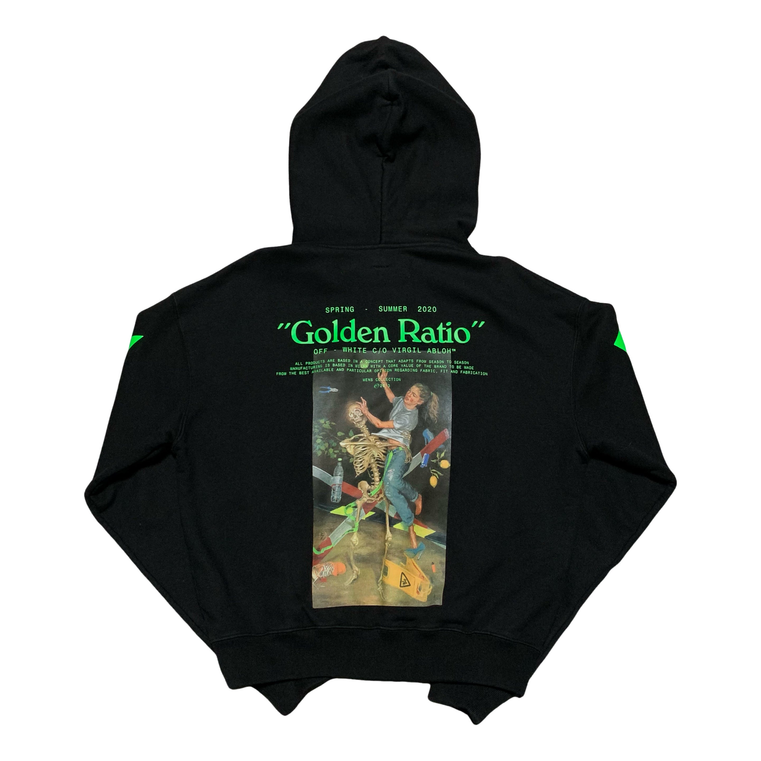 Off White Medium Hoodie Golden Ratio Black Hoodie Virgil Abloh