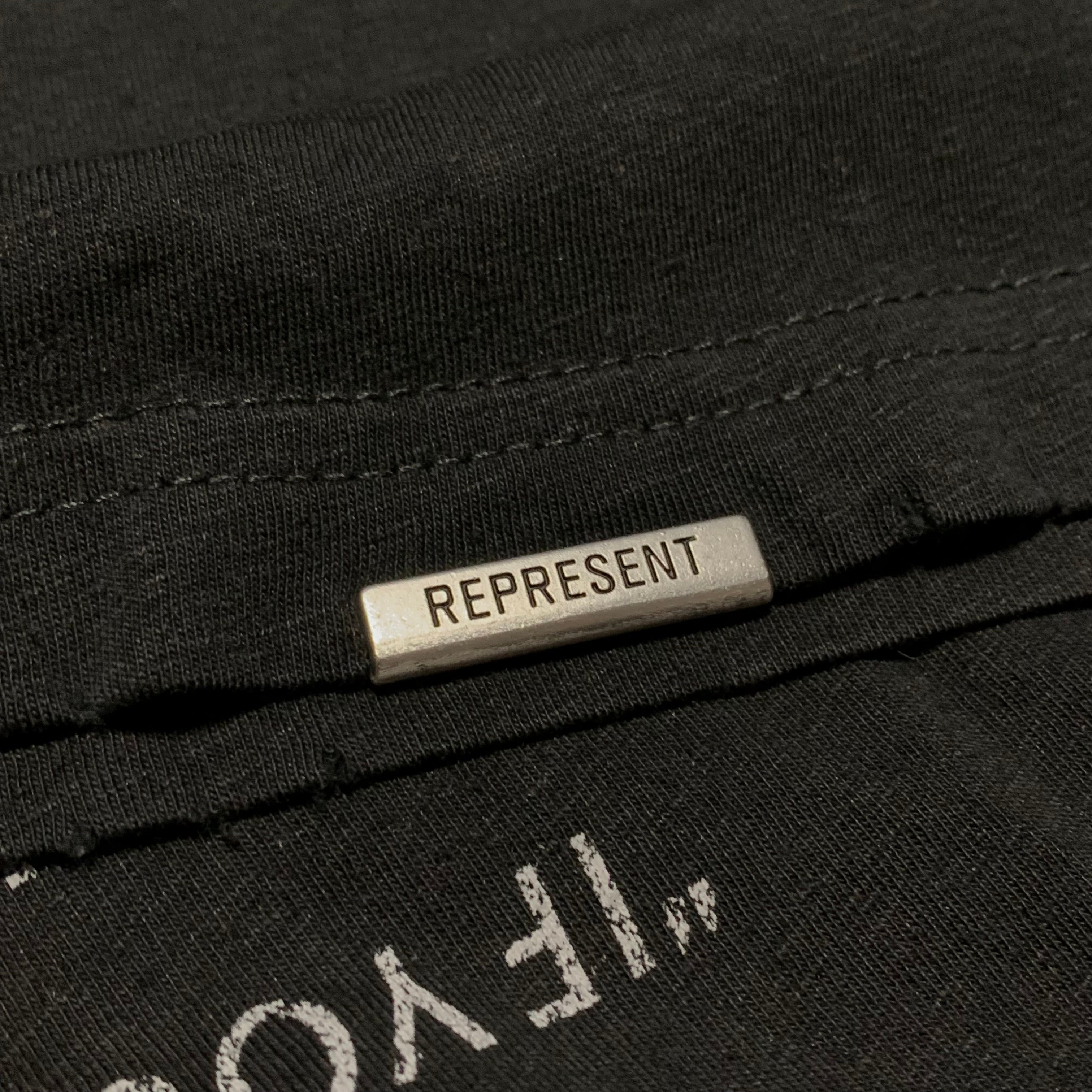 Represent Small Revere Manor Stained Black Tee