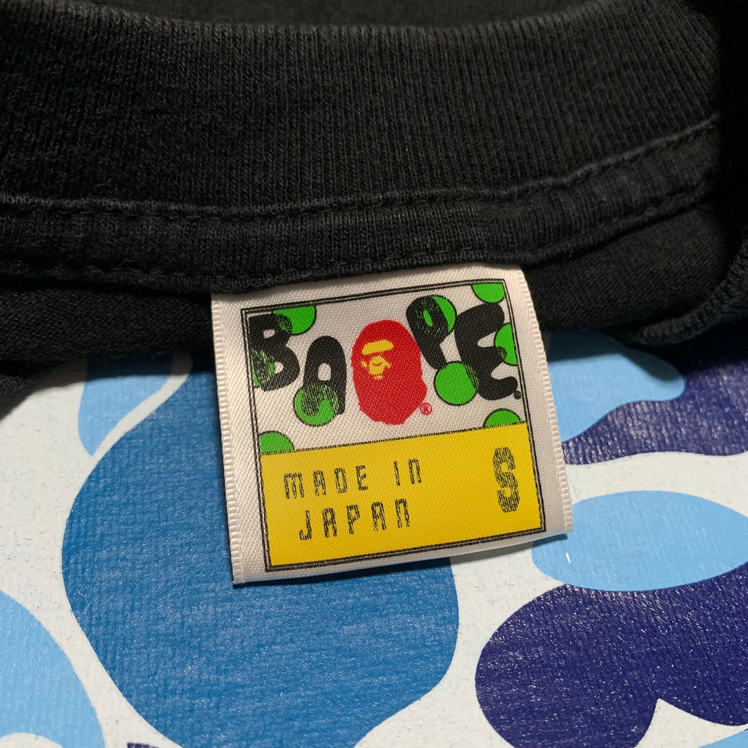 Bape Small Blue ABC Camo Graphic Black Tee A Bathing Ape 2010