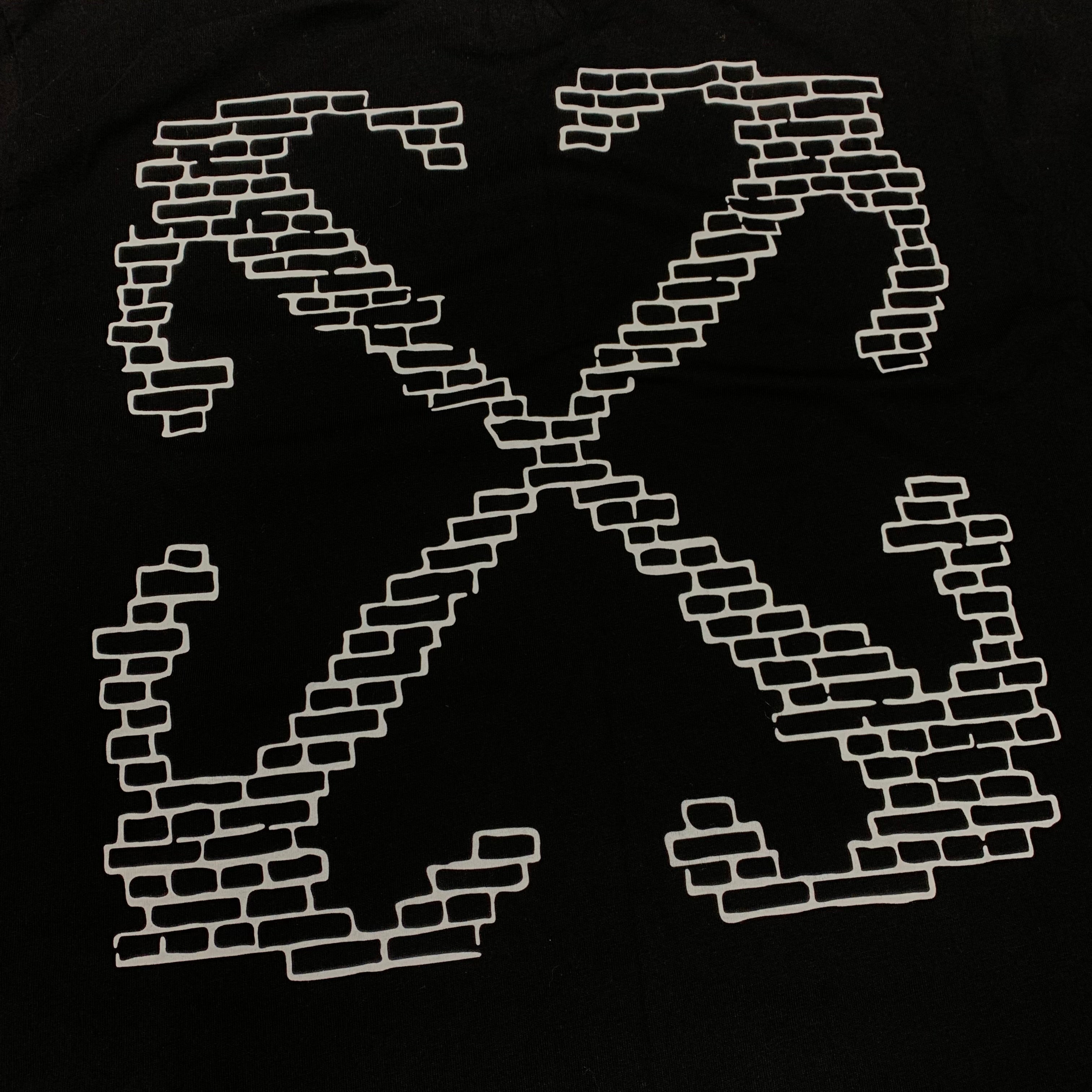 Off White Medium Tee Brick Arrows Black T-Shirt Virgil Abloh
