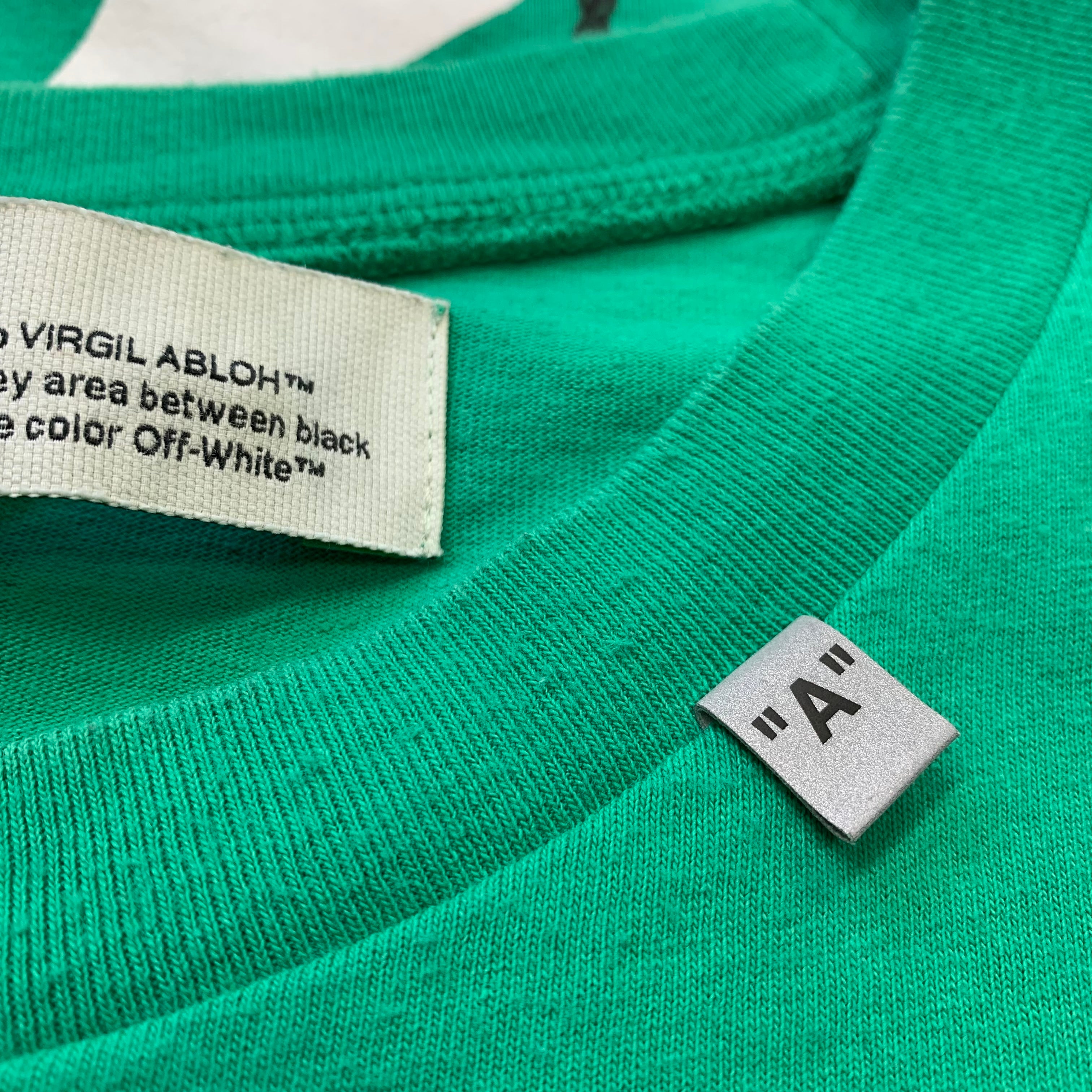 Off White Large Tee Fence Arrows Green T-Shirt Virgil Abloh