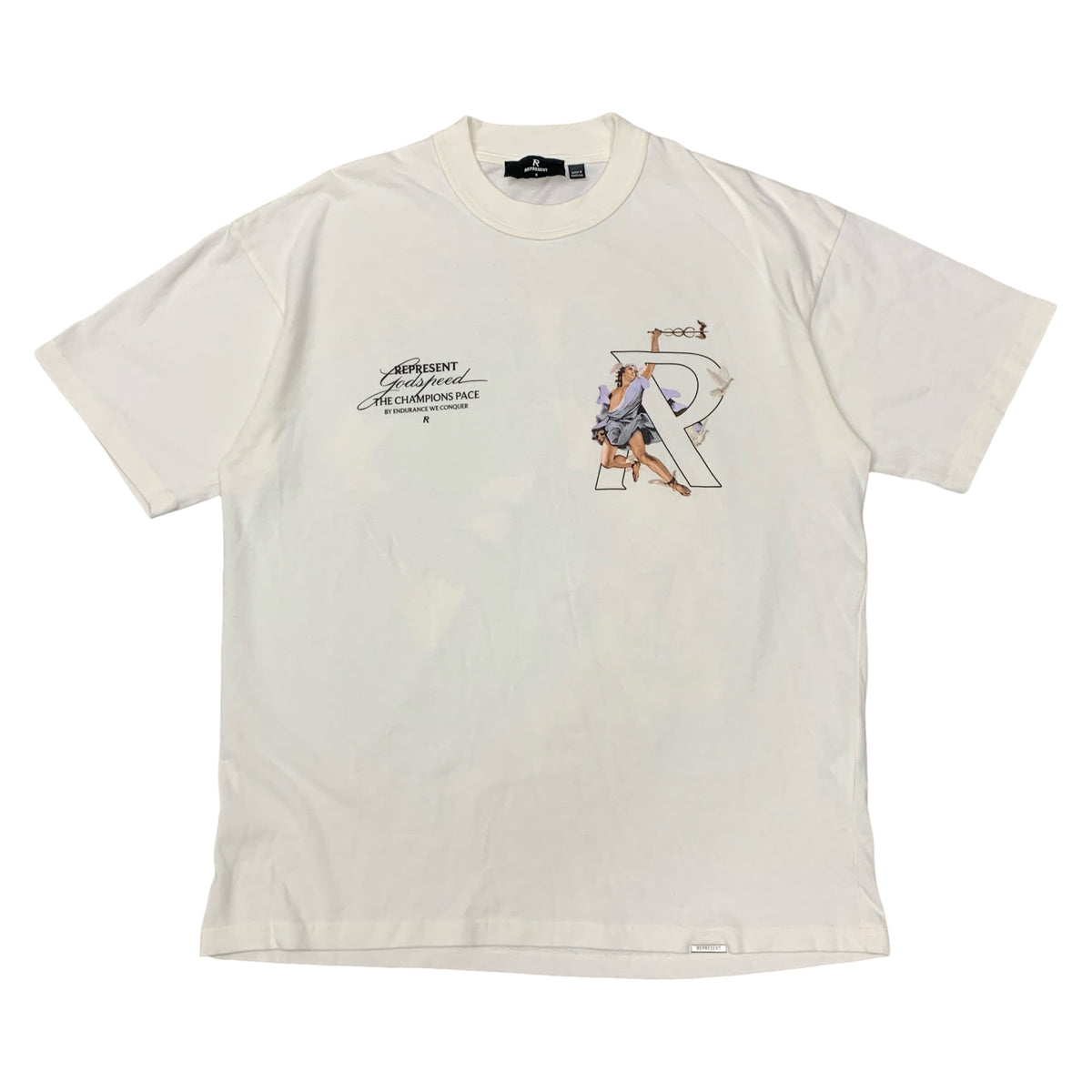 Represent Small Tee Hermes Flat White T-Shirt Godspeed