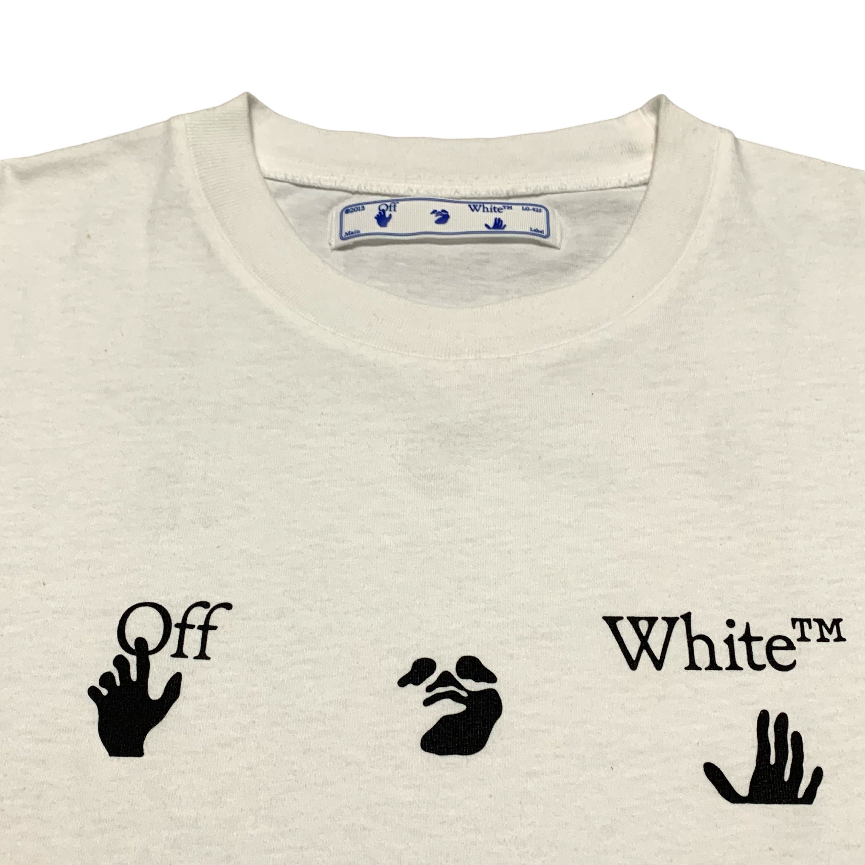 Off White Medium Hand Logo White Tee Virgil Abloh