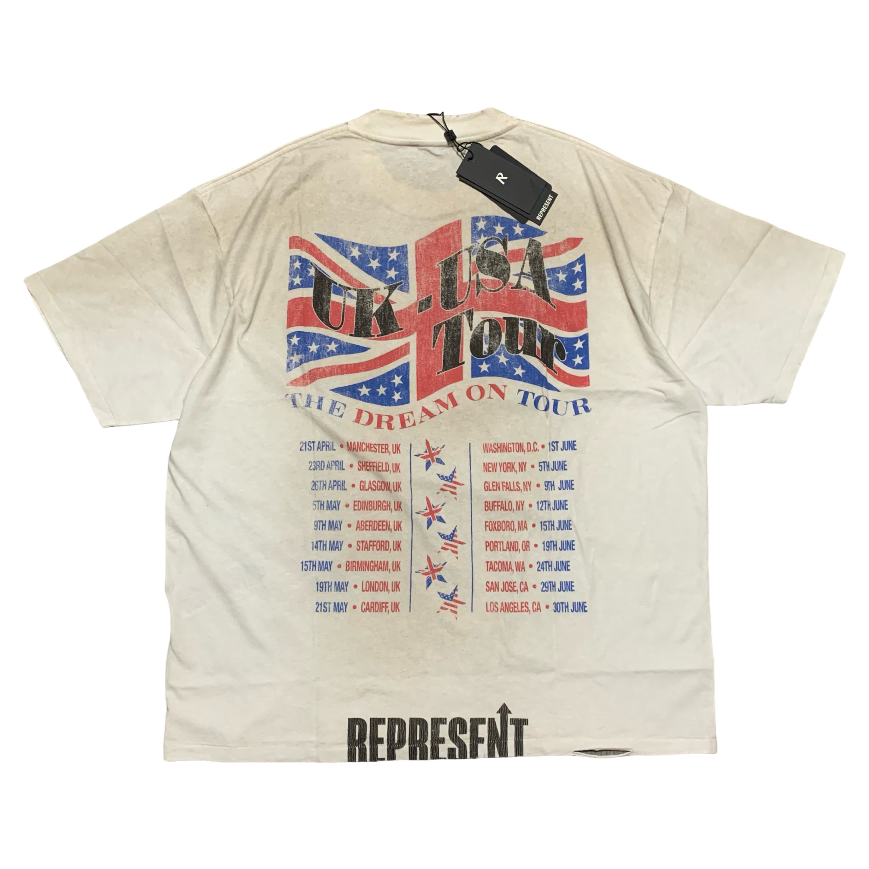 Represent XL Dream On Tour Washed Ecru White Tee