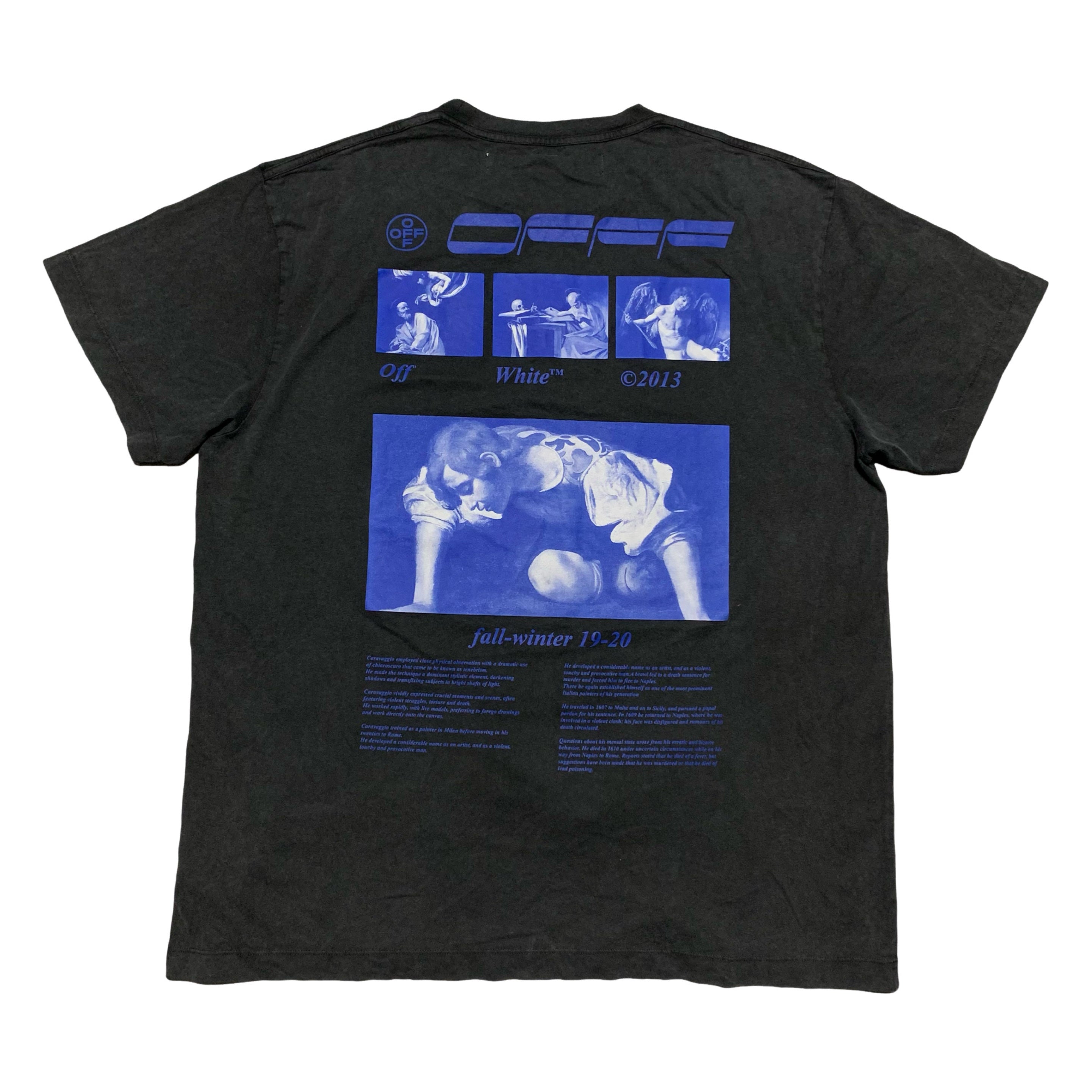 Off White XL Hardcore Caravaggio Off Black Tee Virgil Abloh