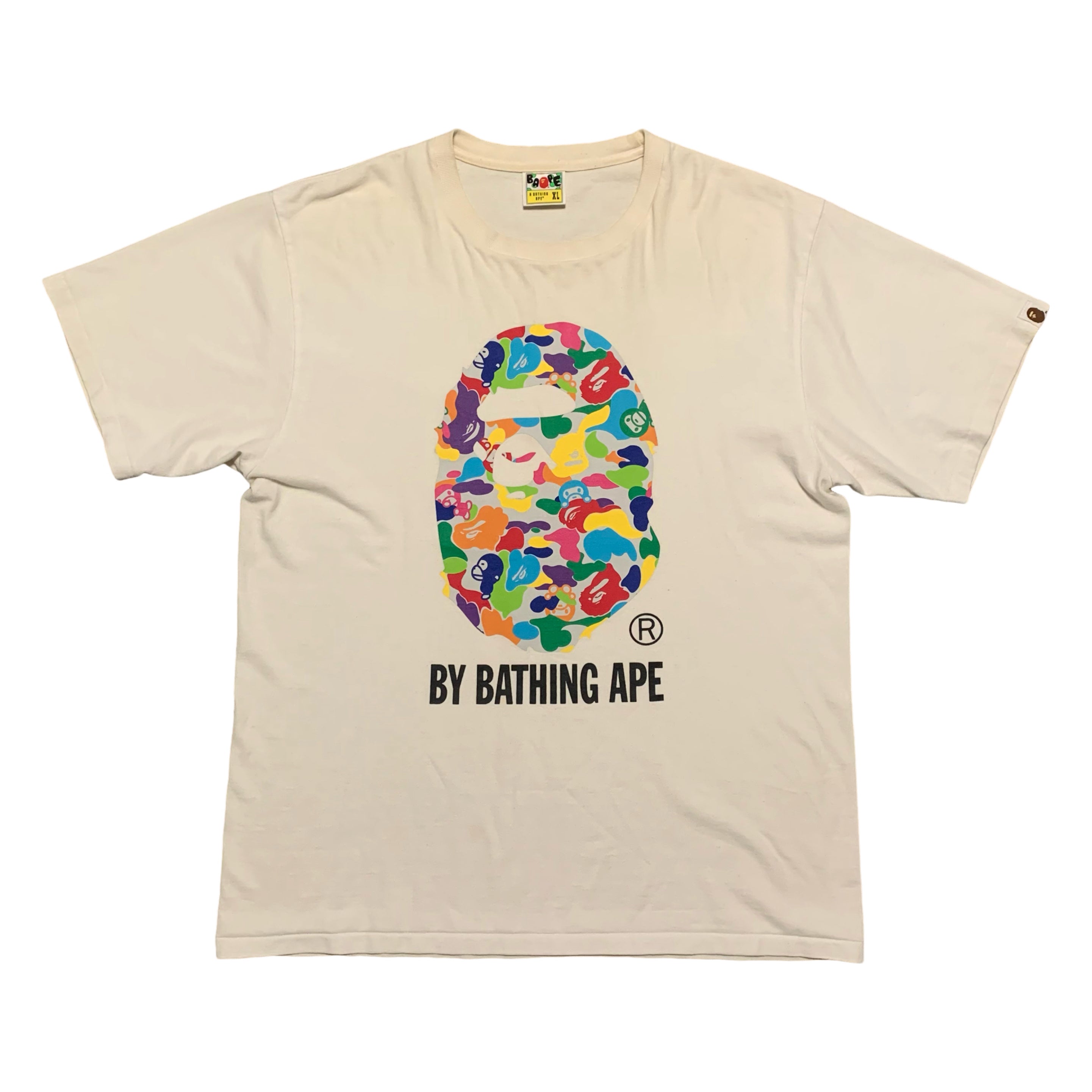 Bape XL Big Ape Head Baby Milo Multi Camo White Tee A Bathing Ape