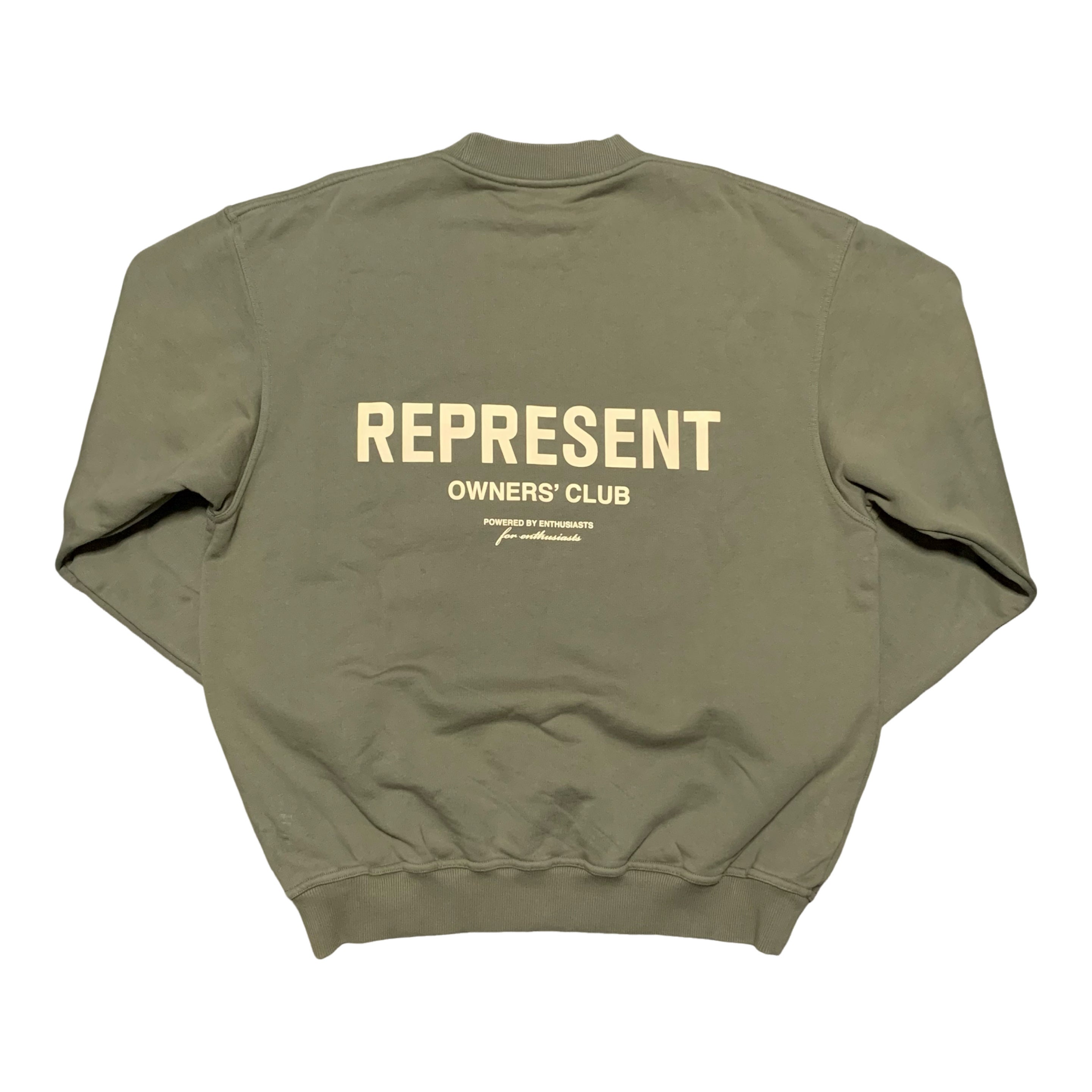 Represent Medium Owners Club Olive Green Sweater Sweatshirt Crewneck