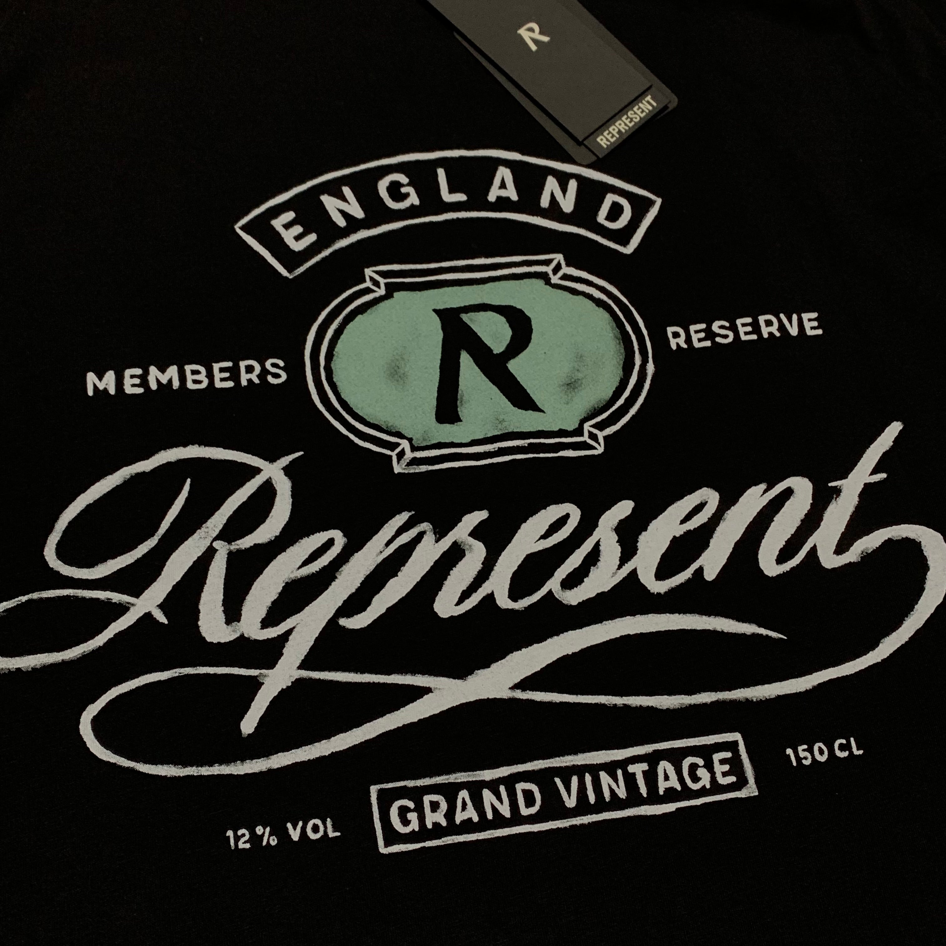 Represent Small Grand Vintage Hand Drawn Jet Black Tee