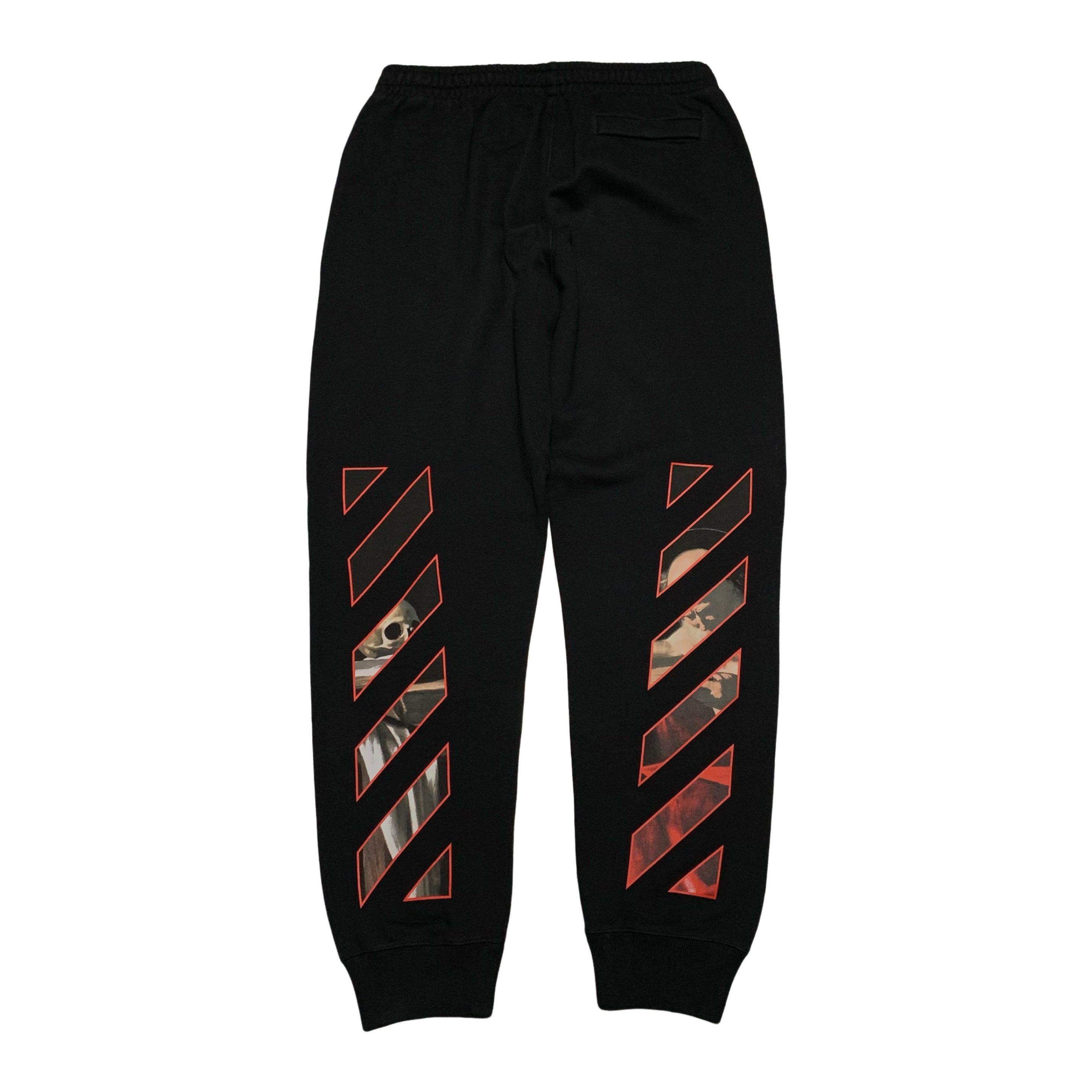 Off White Large Caravaggio Black Jogger Sweatpants Bottoms Pants Virgil Abloh