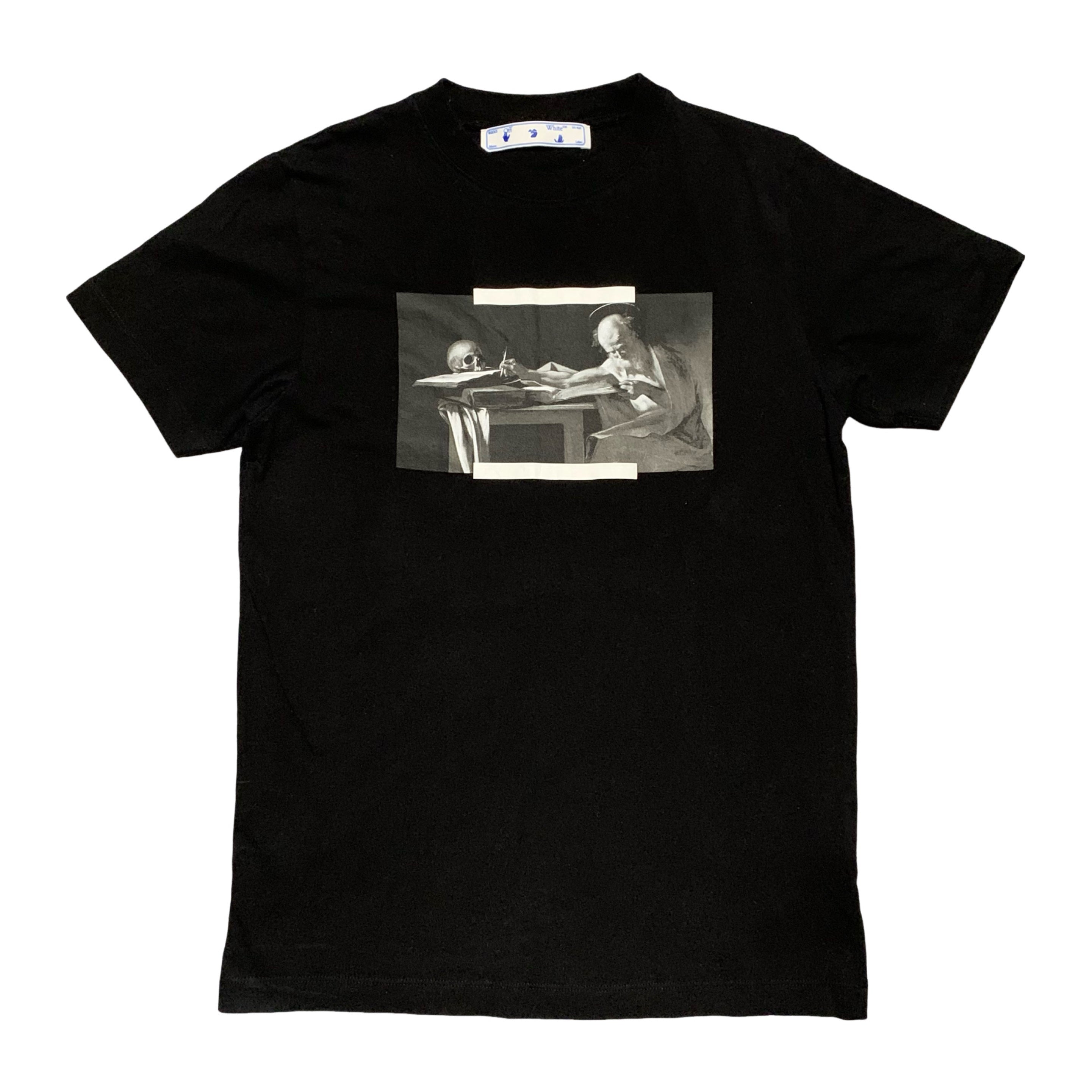 Off White Small Caravaggio Graphic Black Tee Virgil Abloh