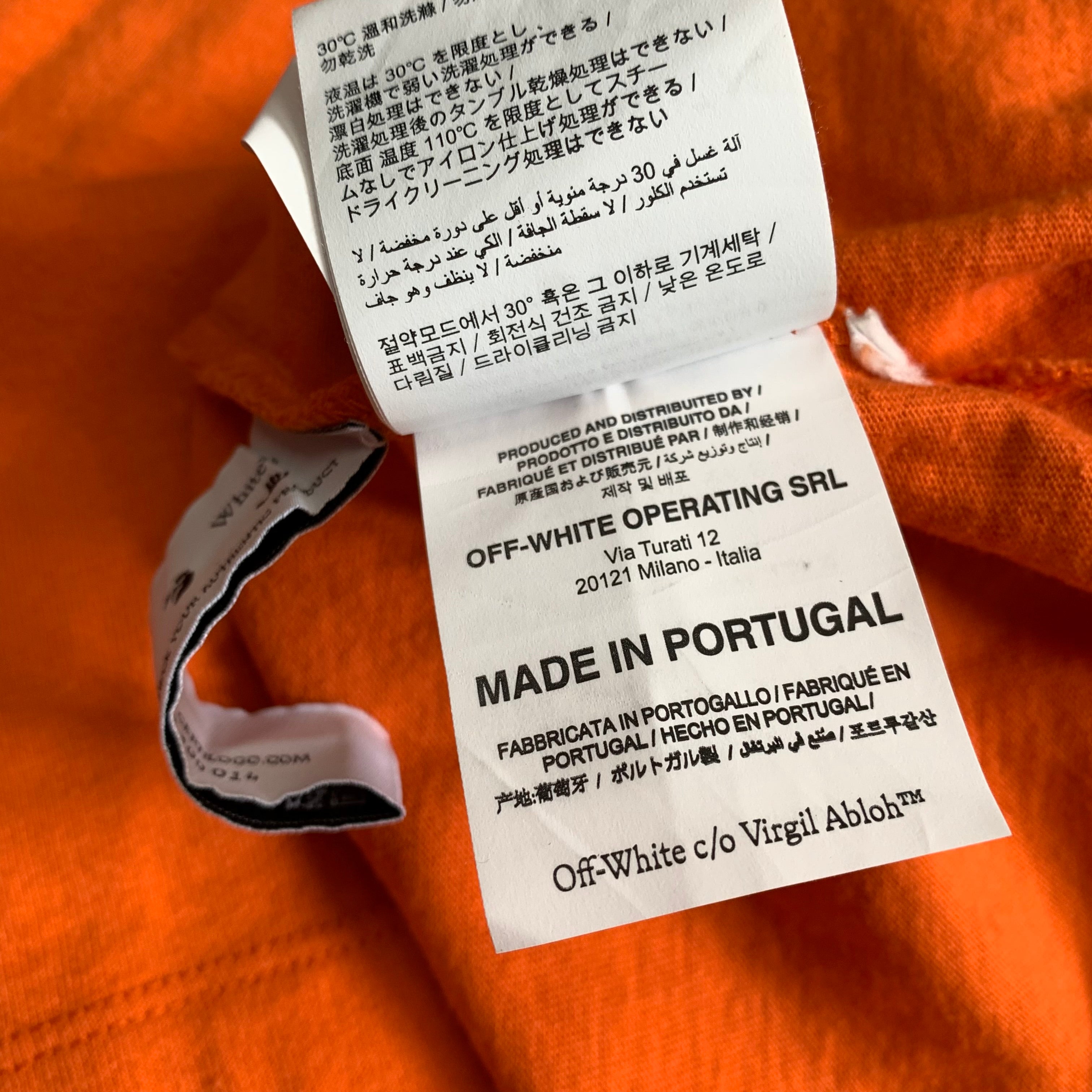 Off White XL Tee Marker Arrows Orange T-Shirt Virgil Abloh