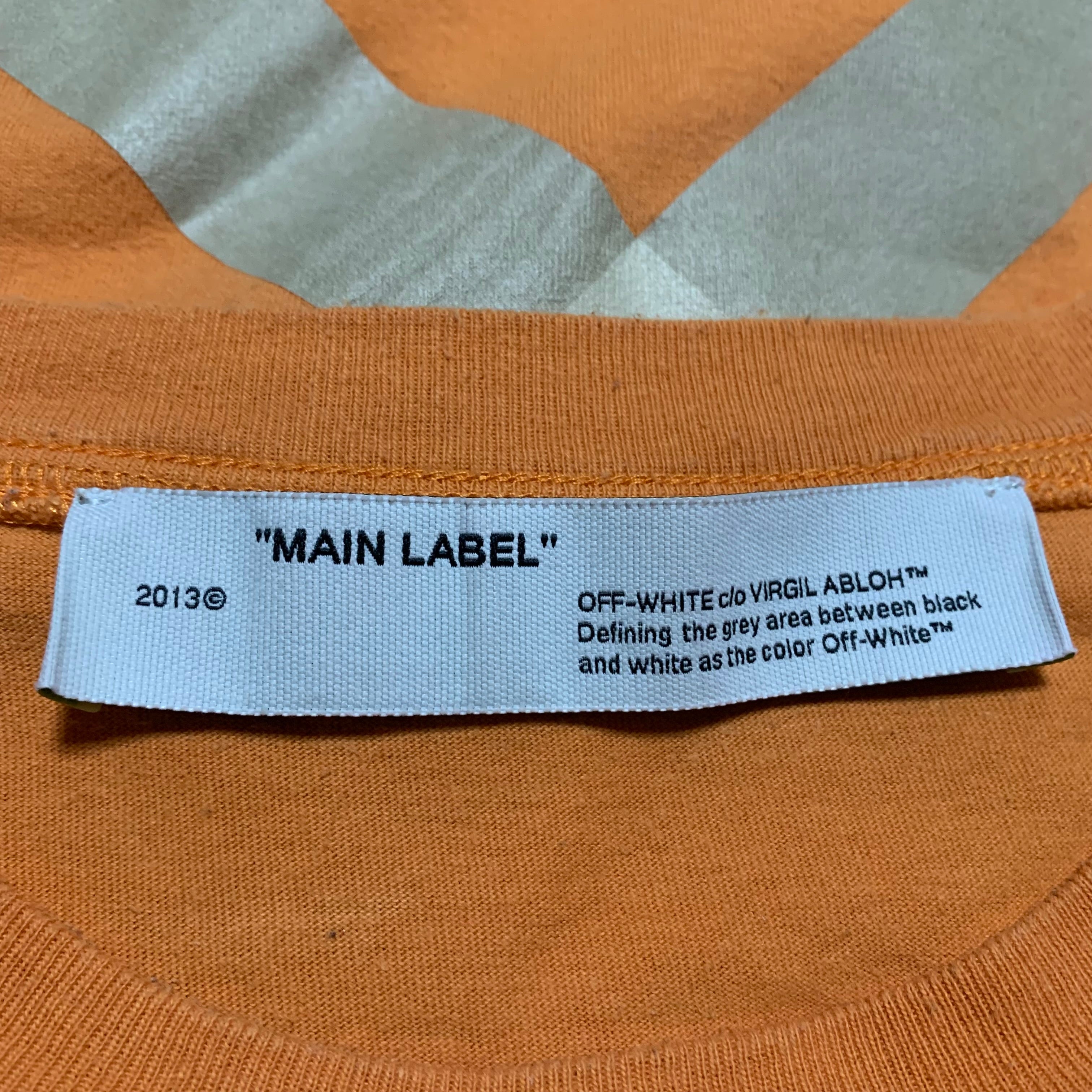 Off White XL Tape Arrows Orange Tee Virgil Abloh