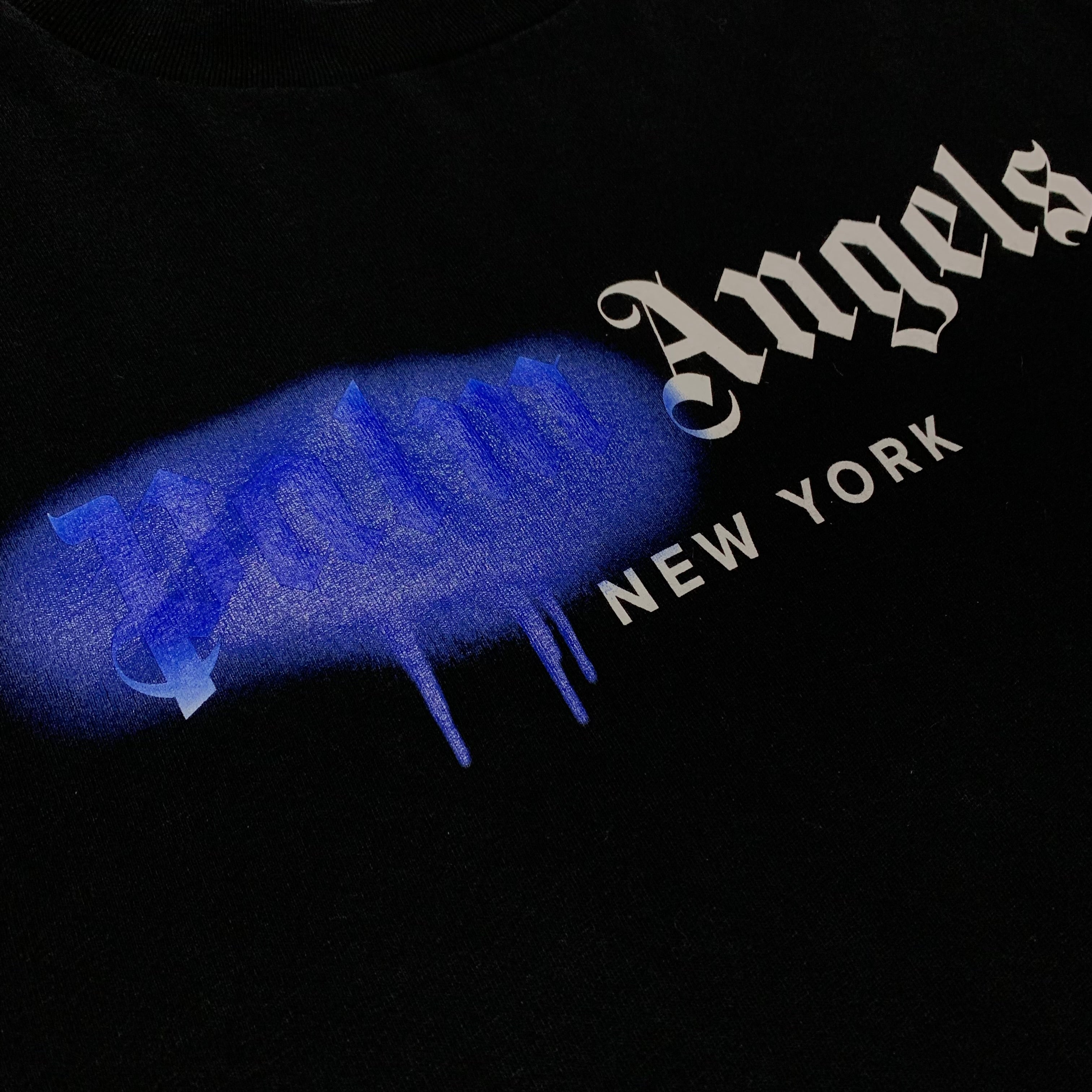 Palm Angels Small New York Sprayed Black Tee