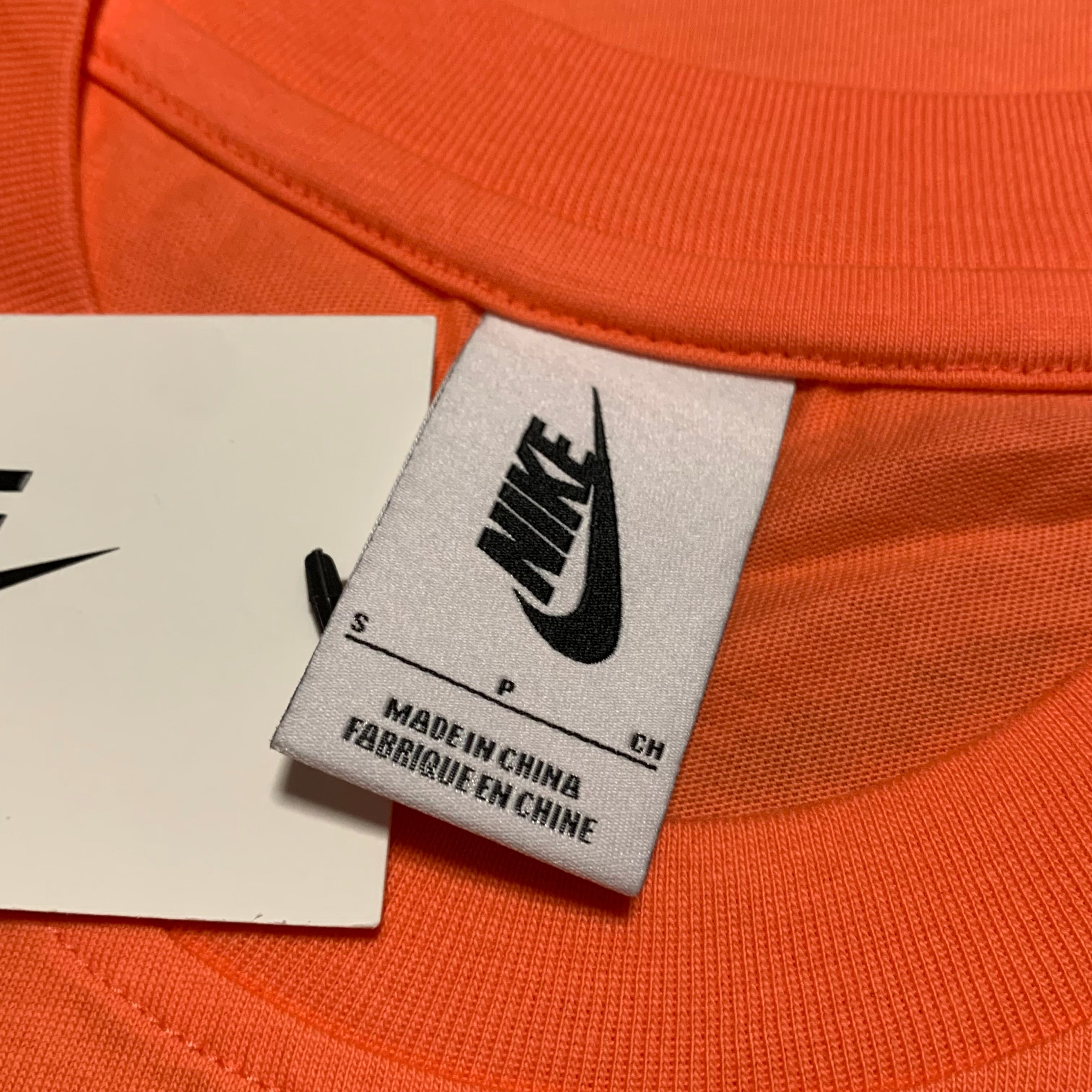 Off White Nike Small NRG A6 Tie Graphic Orange Coral Tee Virgil Abloh 2018