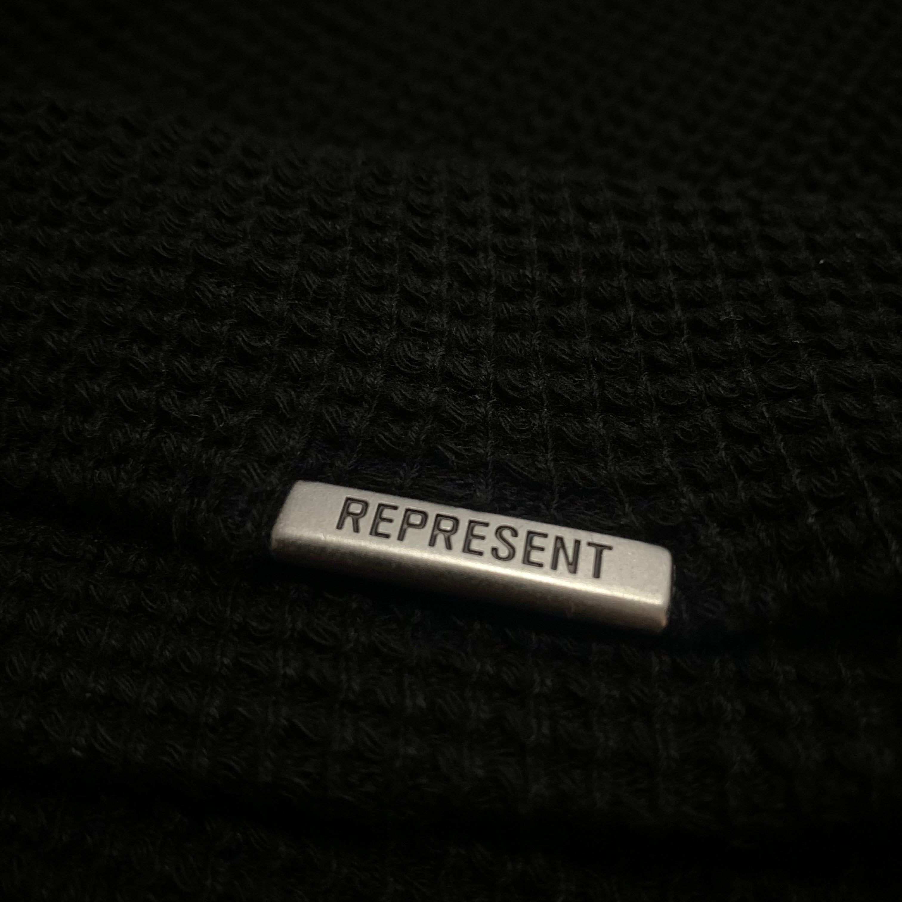 Represent Small Waffle Blanks Jet Black Tee