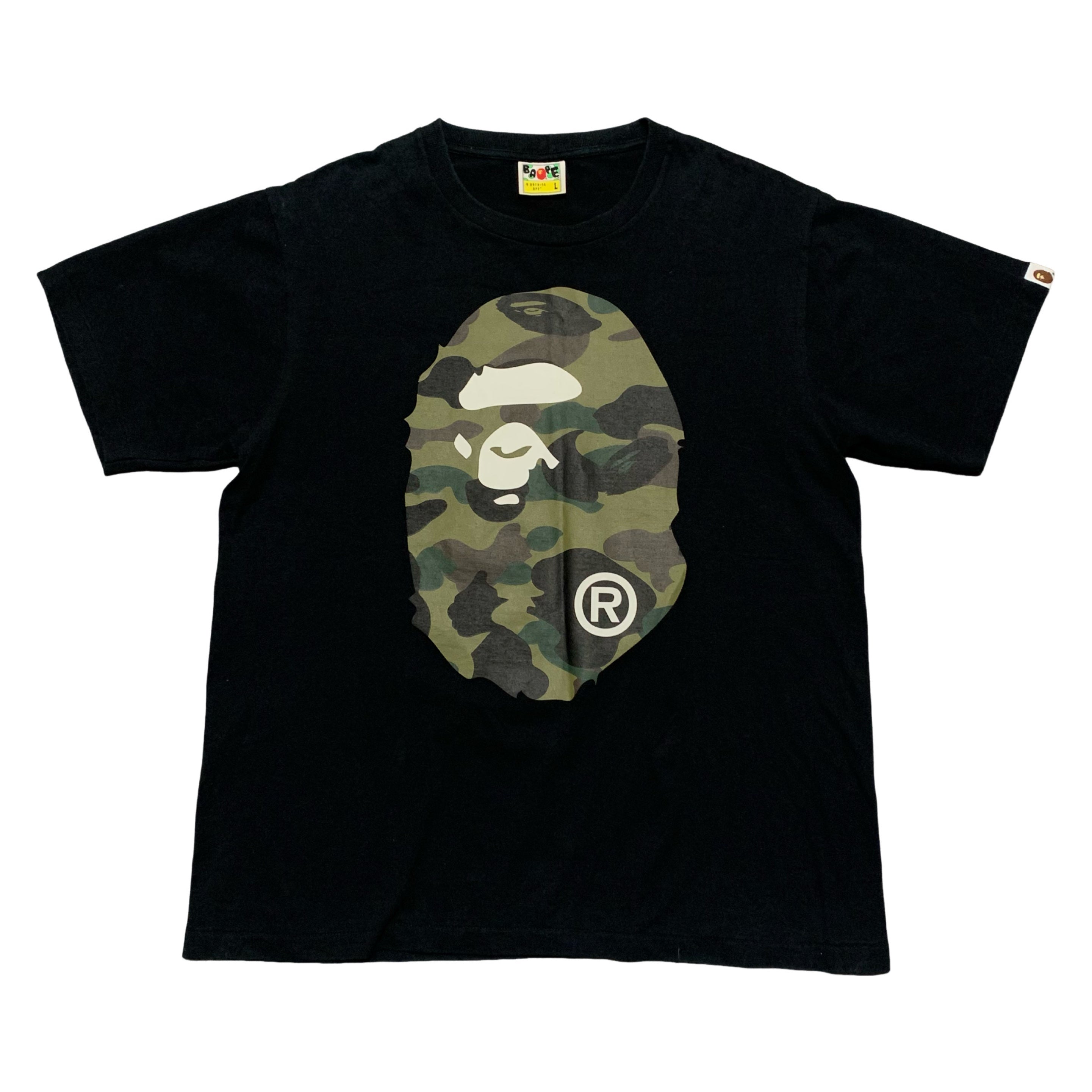 Bape Large Big Ape Head 1st Camo Black Tee A Bathing Ape