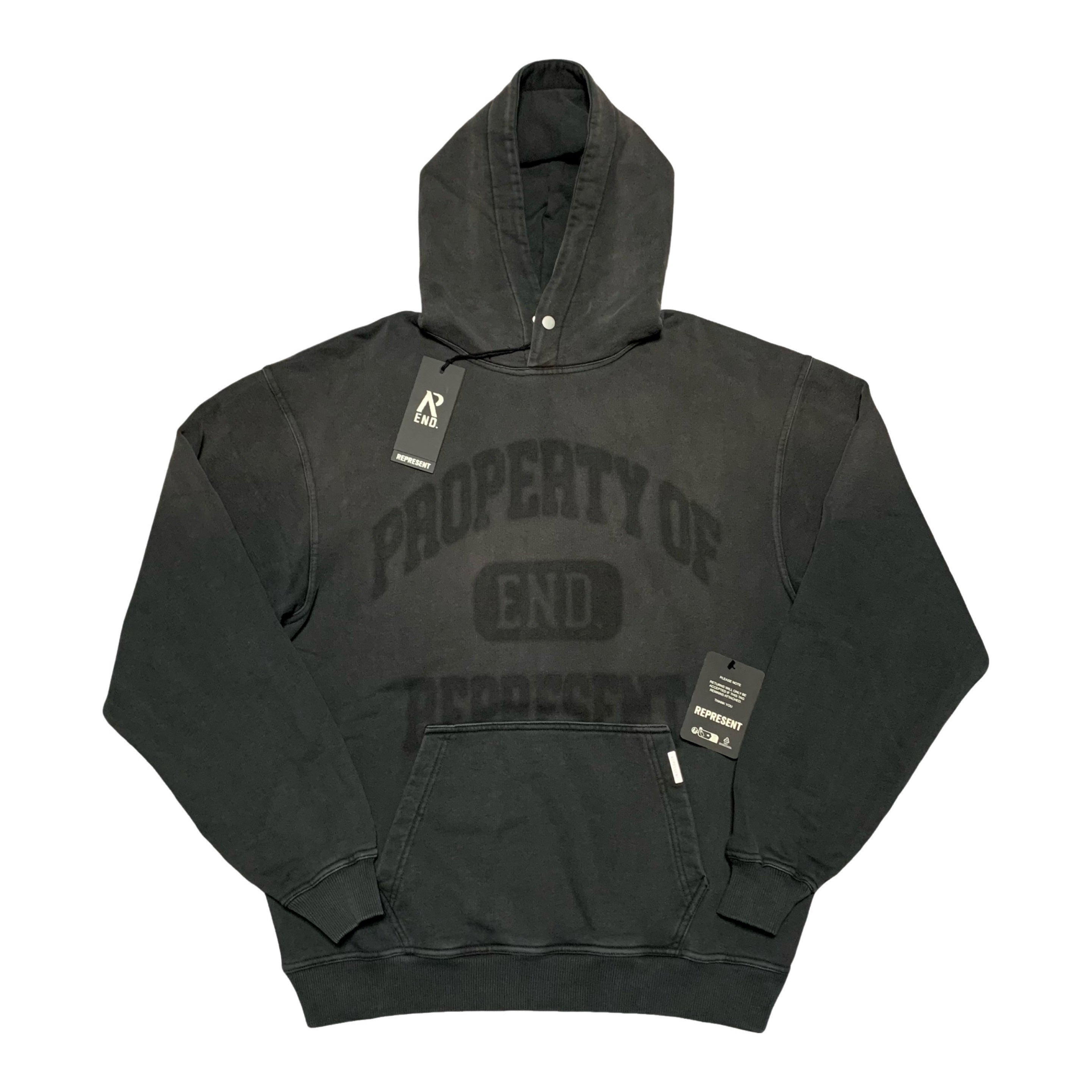 Represent Small Property Of End Stained Black Hoodie (RRP £180)