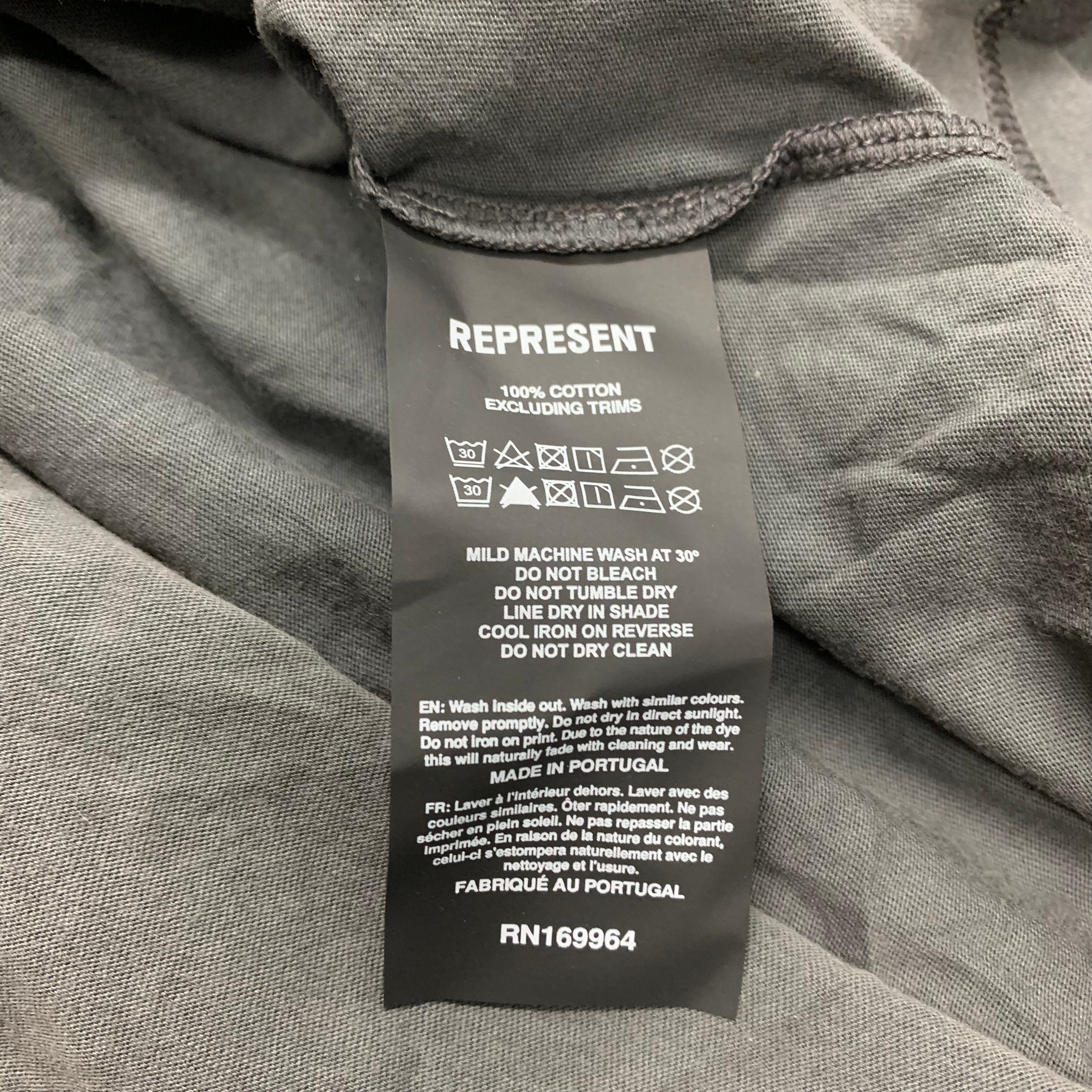 Represent XS Tee 247 On A Mission Aged Black T-Shirt Distressed