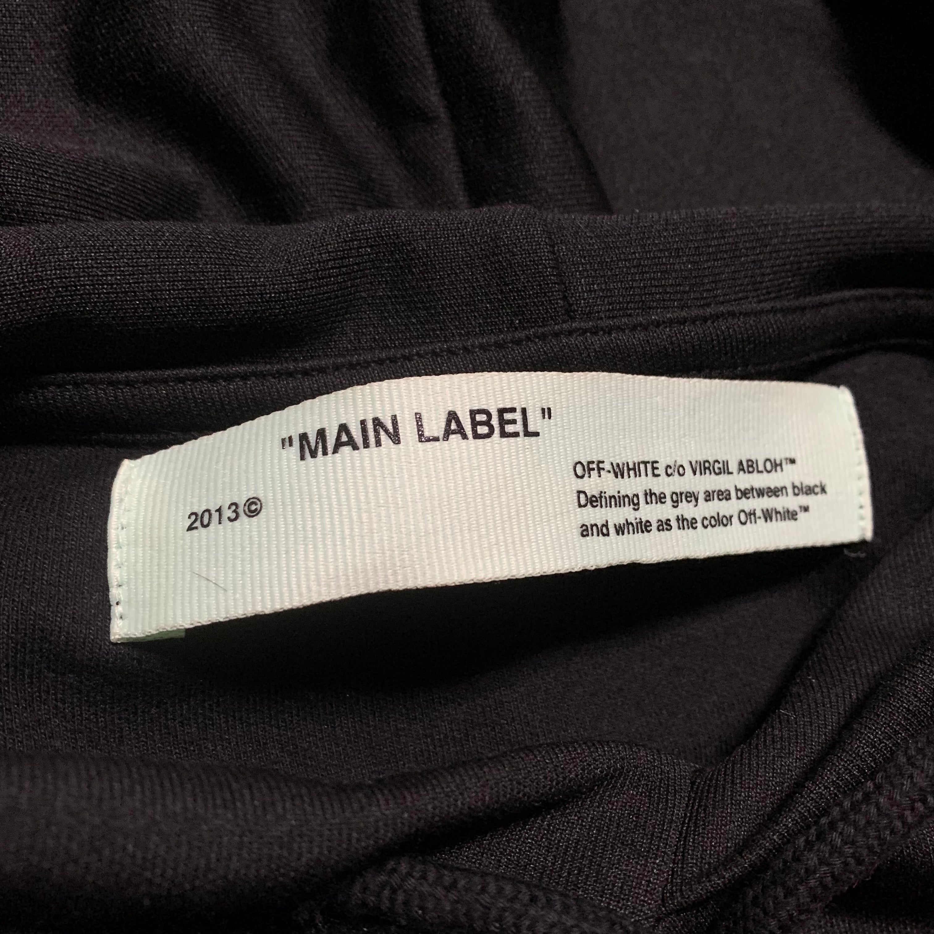 Off White Large Hoodie 'I WAS JUST THINKING' Black Virgil Abloh