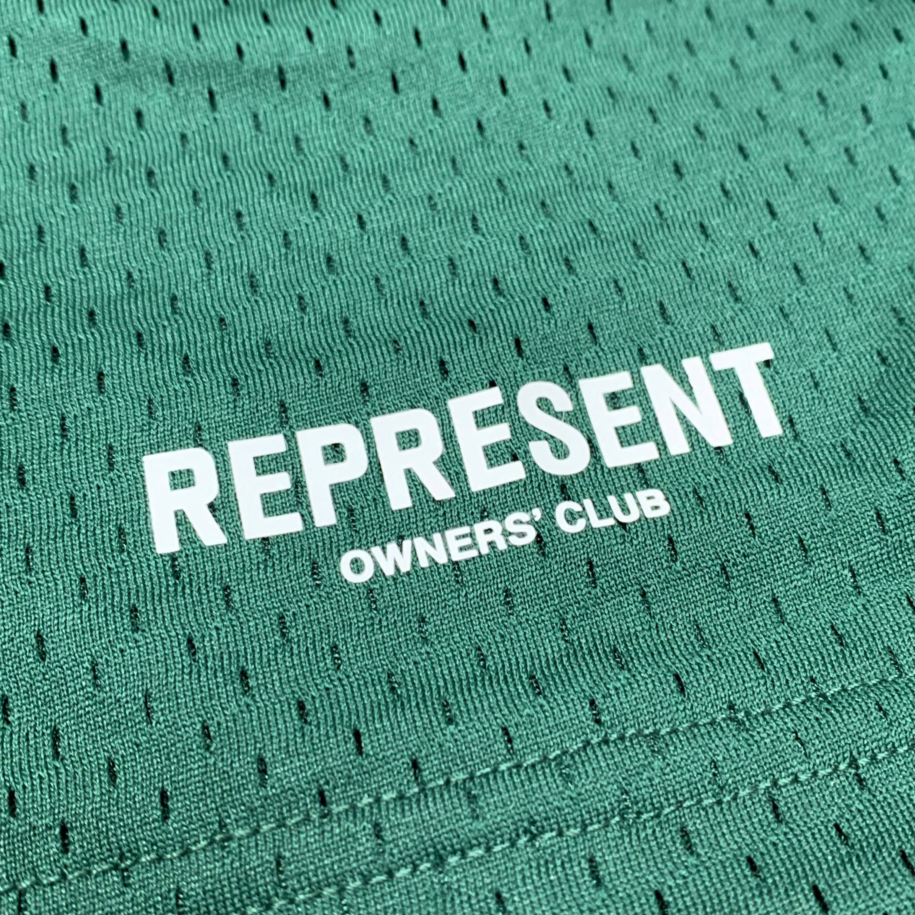 Represent Medium Shorts Owners Club Racing Green Mesh Bottoms