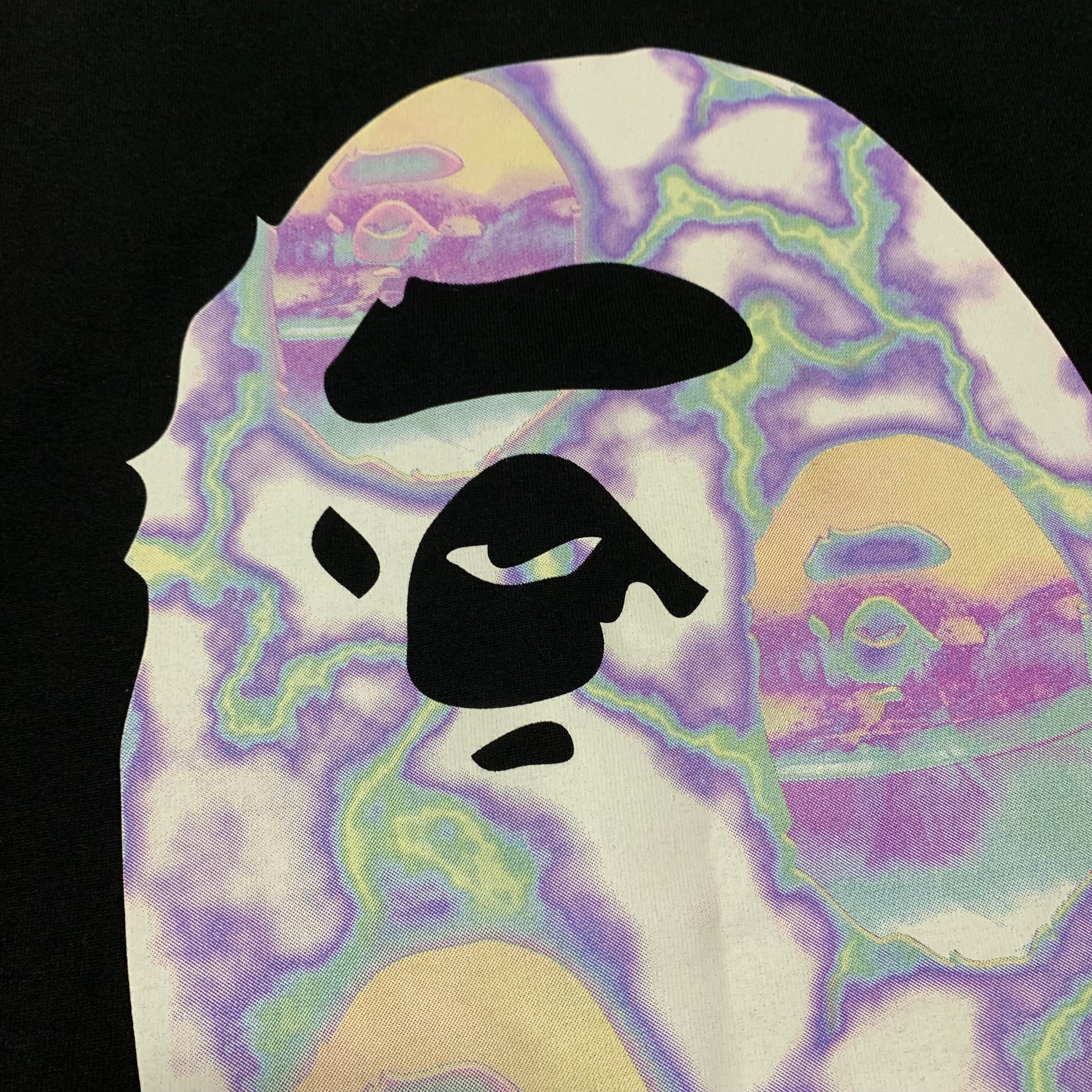 Bape Large Lighting Ape Head Black Tee A Bathing Ape