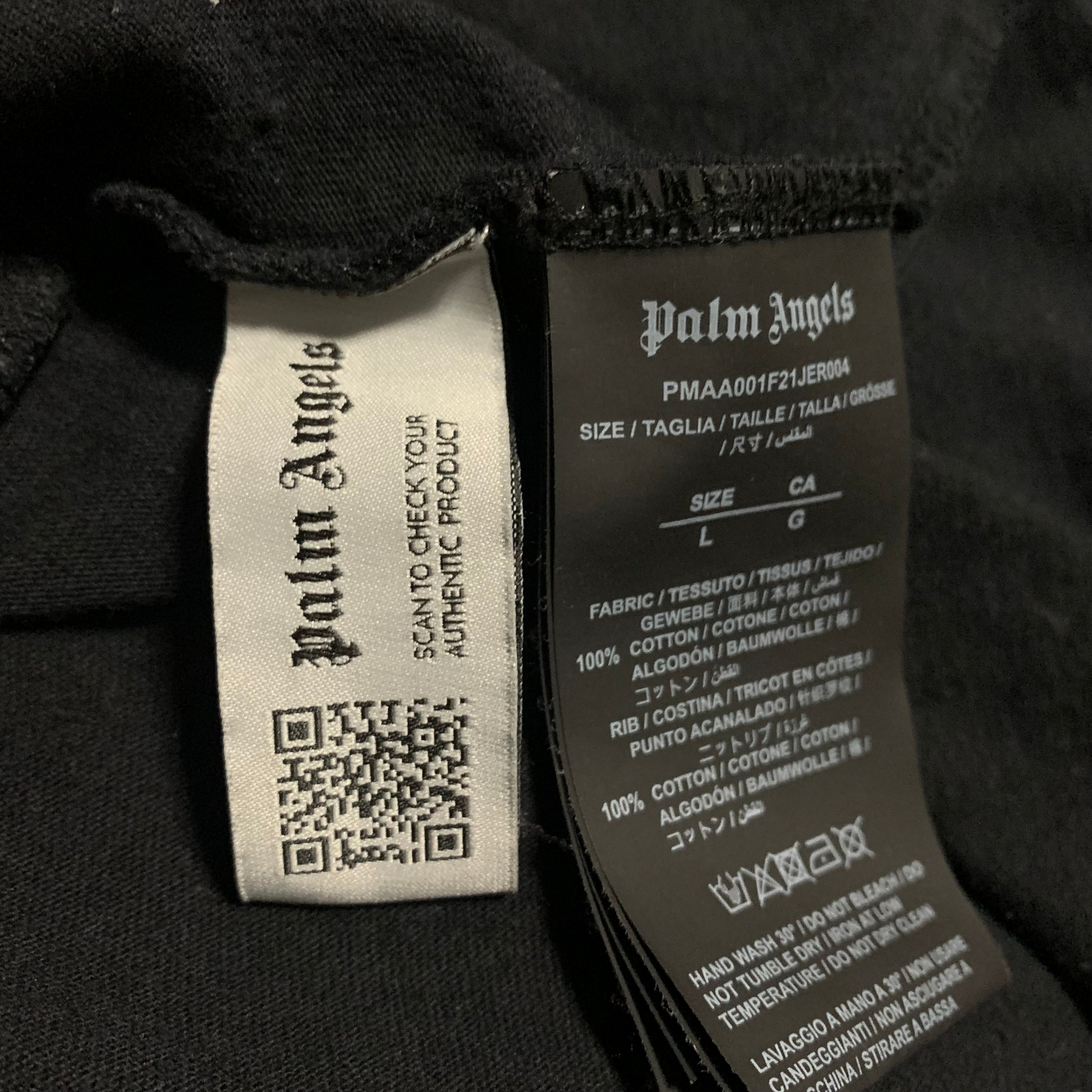 Palm Angels Large Dubai Sprayed Heart Black Tee