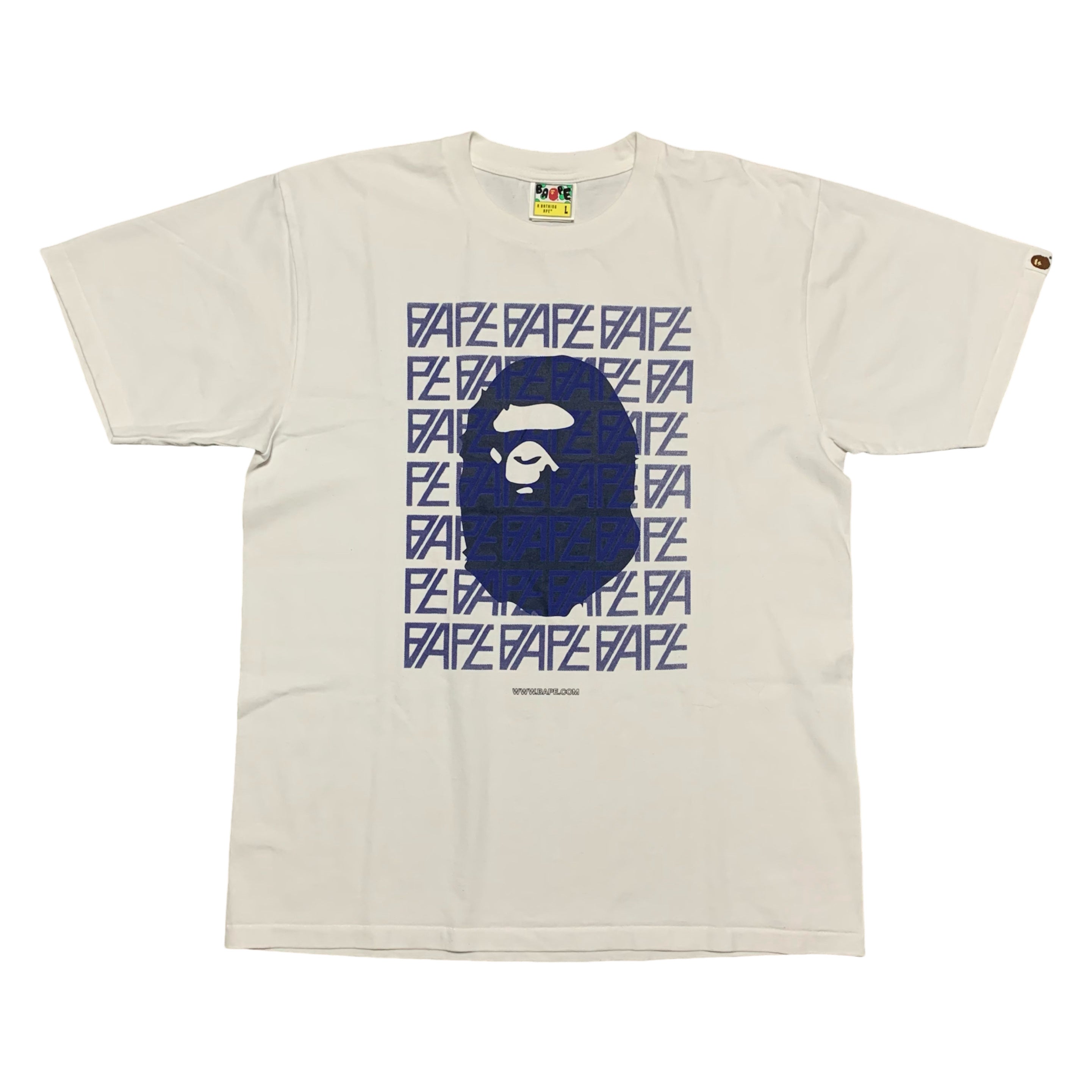 Bape Large Logo Monogram White Tee A Bathing Ape 2018