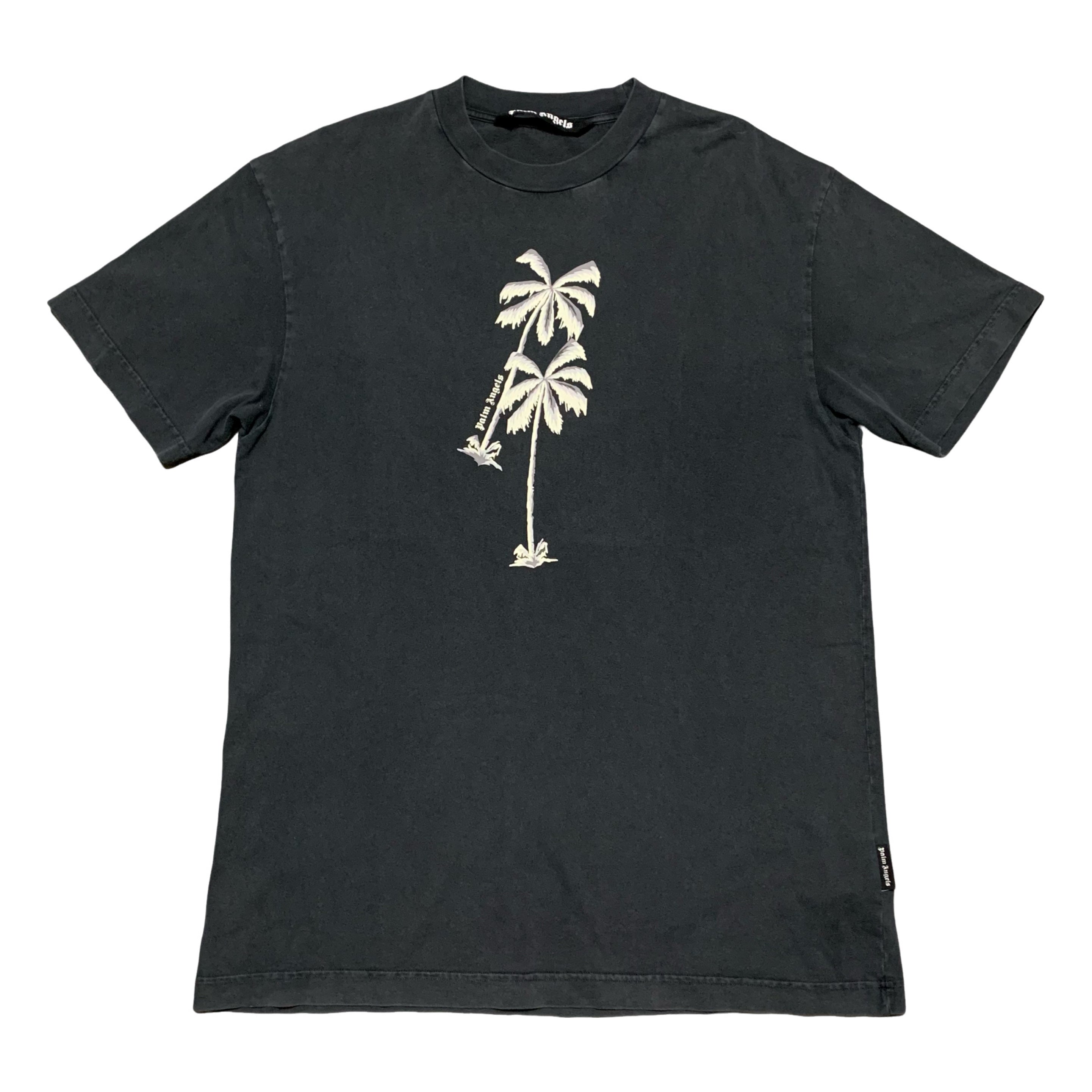 Palm Angels Large Palm Tree Graphic Black Grey Tee