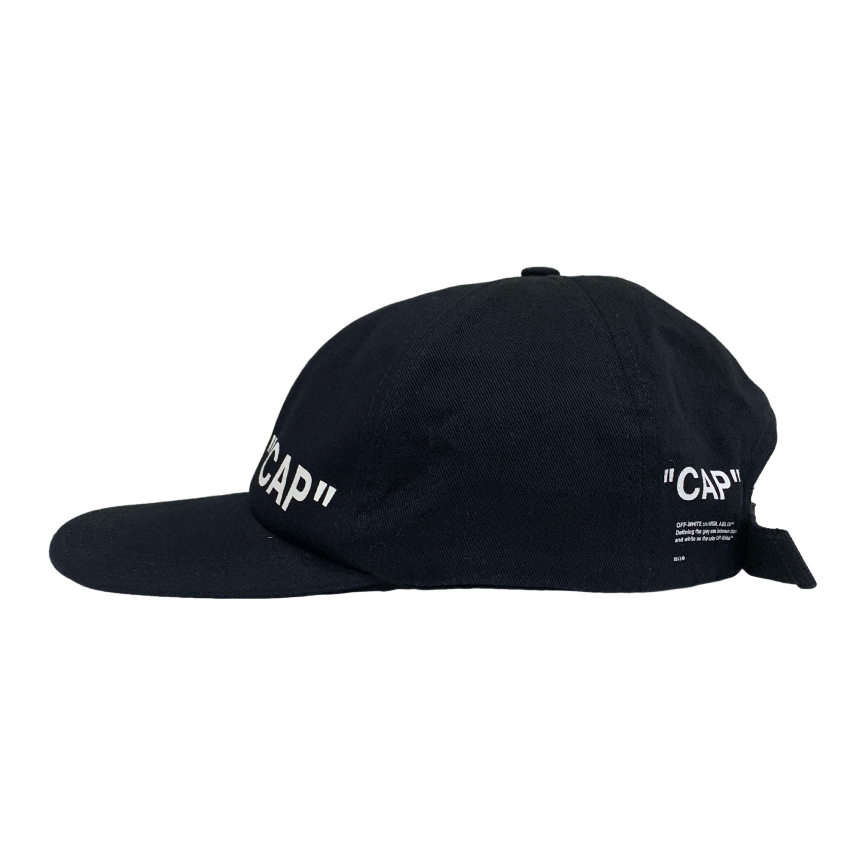 Off White Hat 'Cap' Black Baseball Cap Virgil Abloh