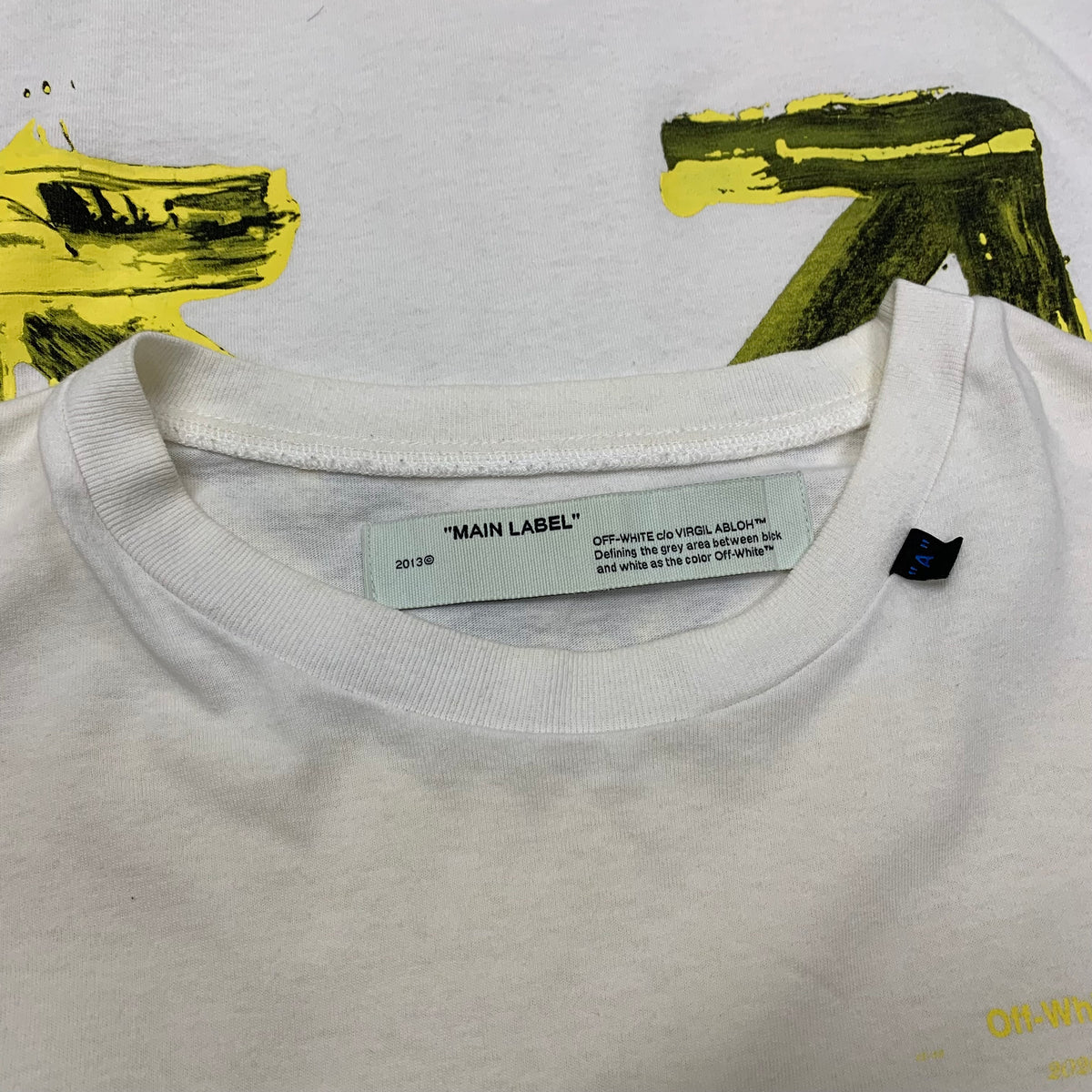 Off White Large Tee Acrylic Arrows White T-Shirt Virgil Abloh