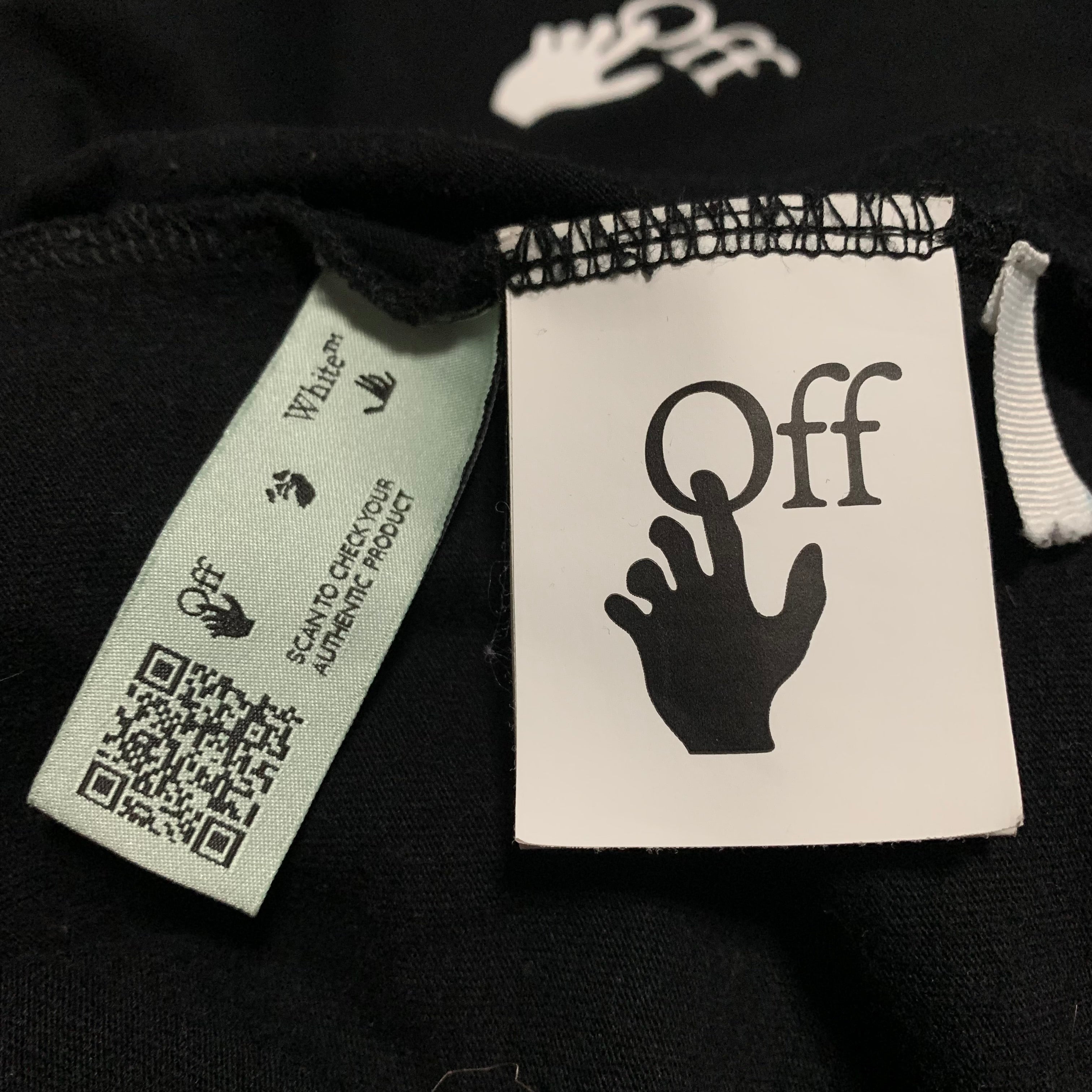 Off White Medium Hand Logo Black Tee Virgil Abloh